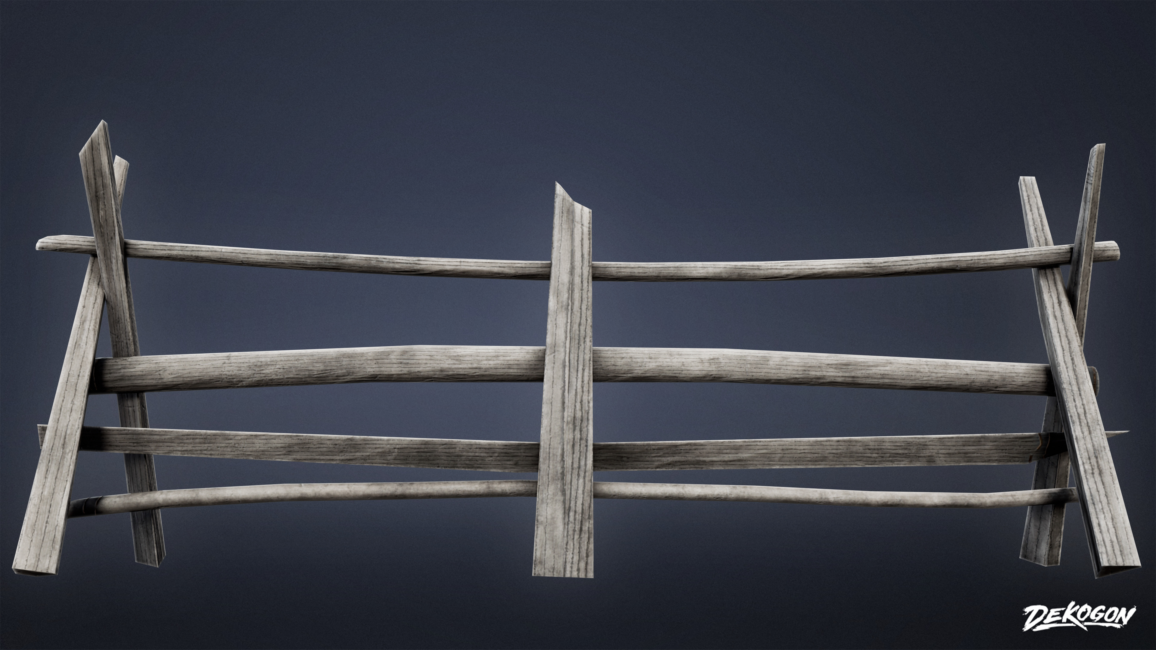 GATES AND FENCES - Fence 16 - LOW POLY Low-poly 3D model_5