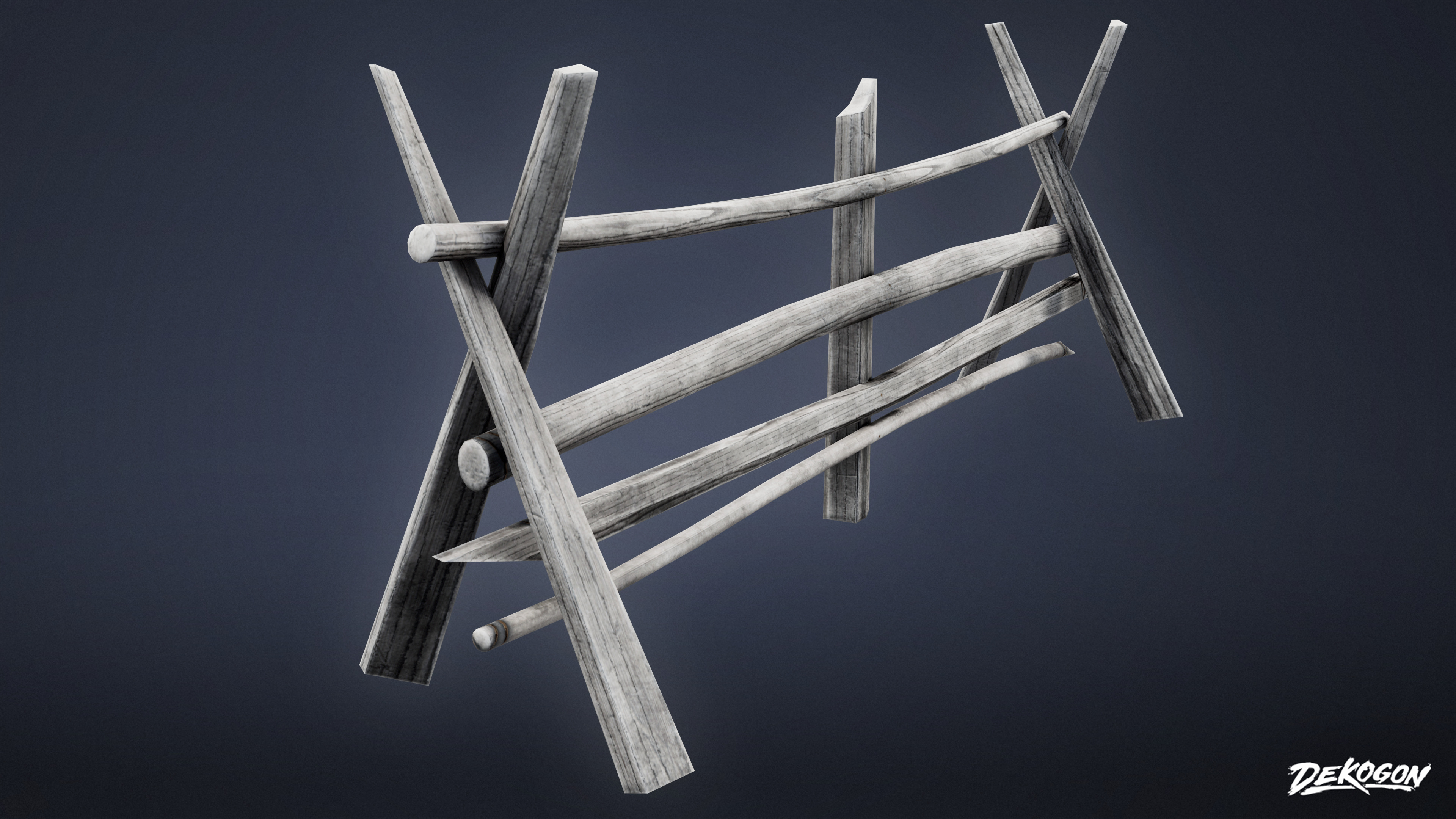 GATES AND FENCES - Fence 16 - LOW POLY Low-poly 3D model_2