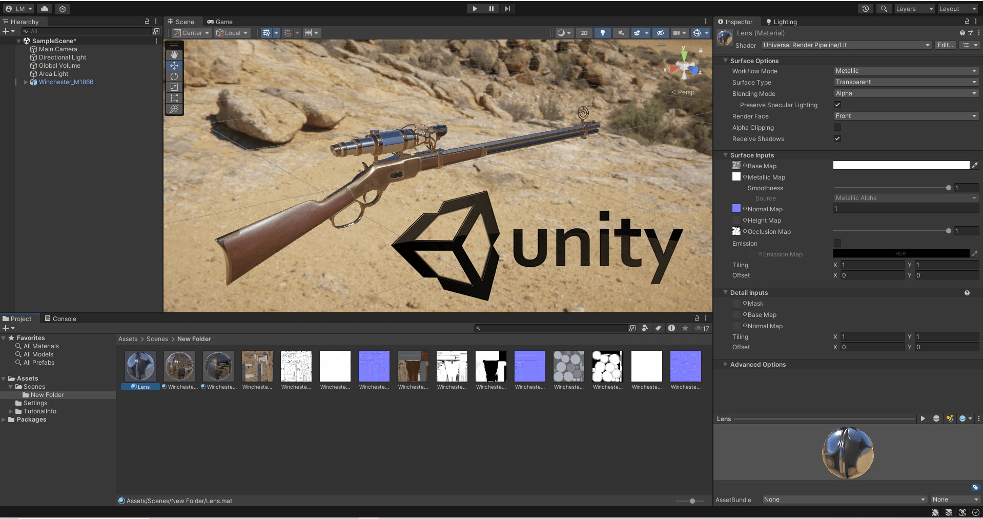 Winchester 1866 sniper rifle Low-poly 3D model_11