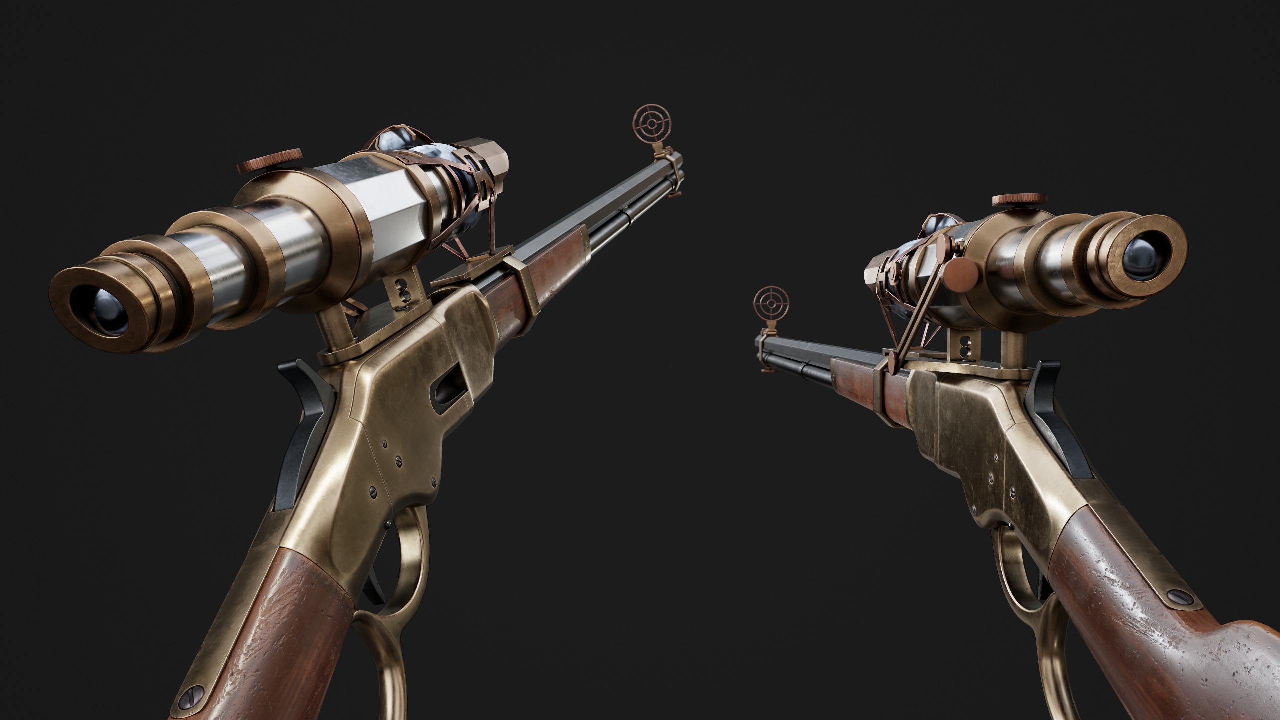 Winchester 1866 sniper rifle Low-poly 3D model_4