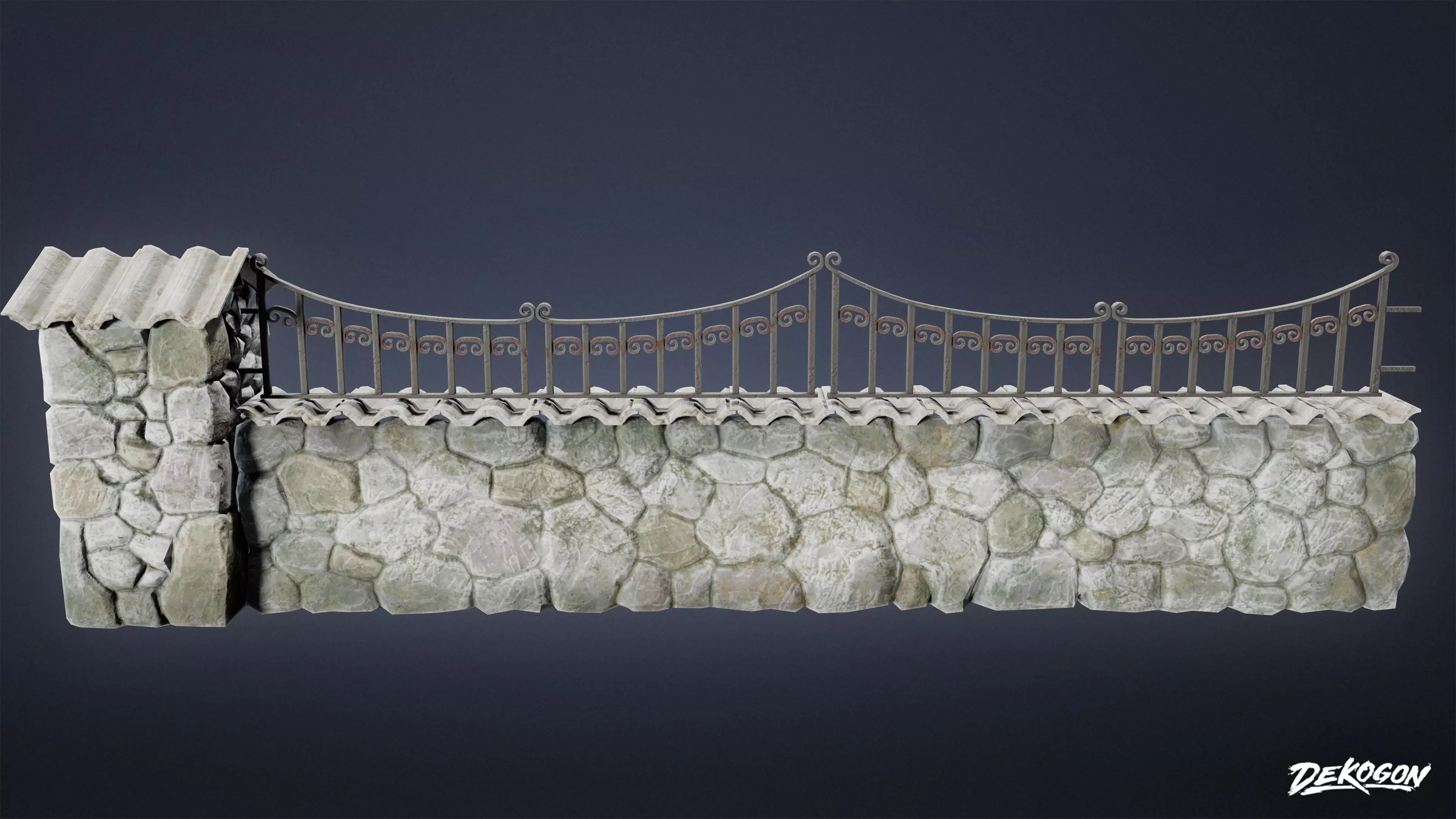 GATES AND FENCES - Fence 24 - LOW POLY Low-poly 3D model