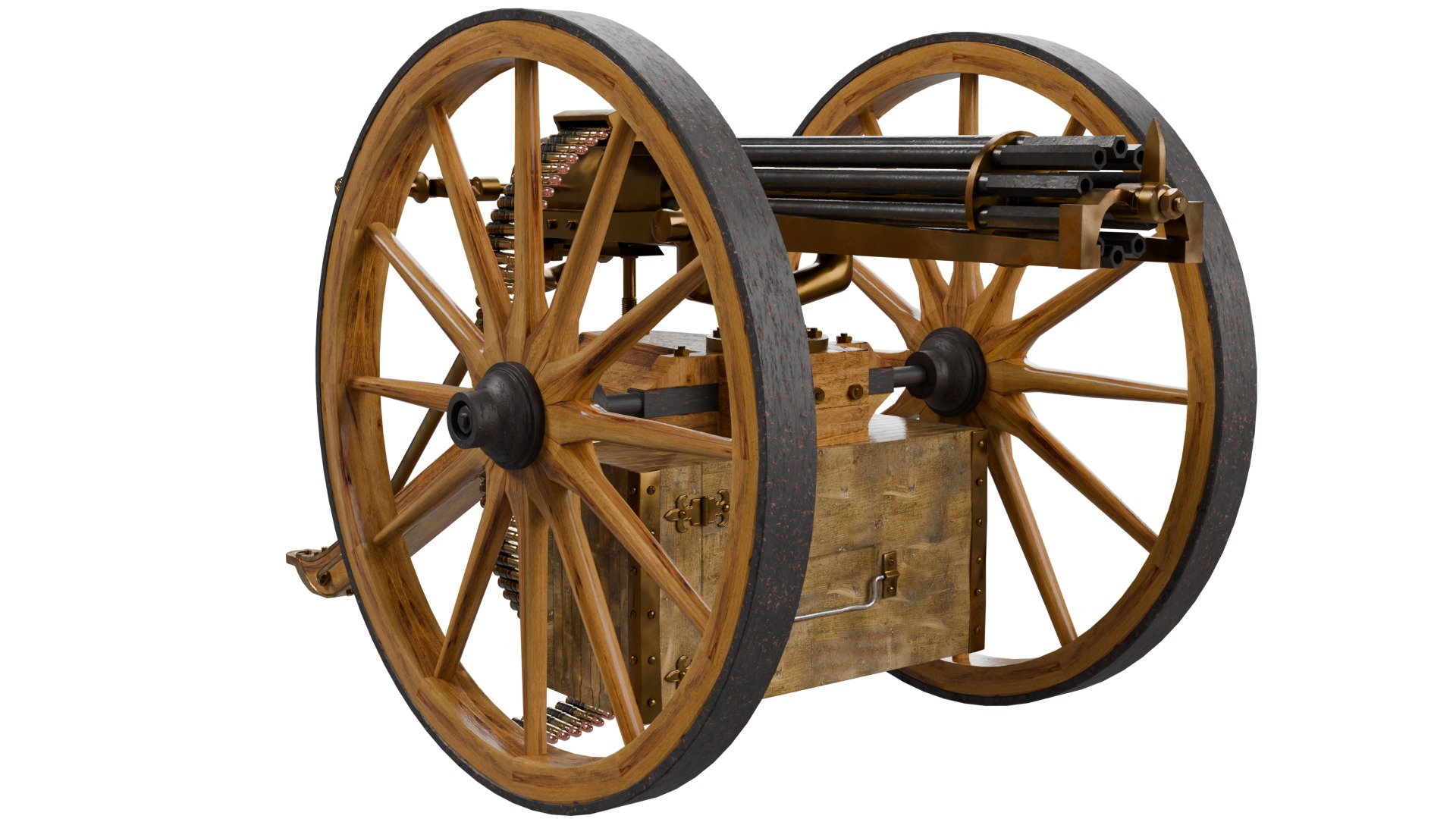Gatling Gun 3D model_6