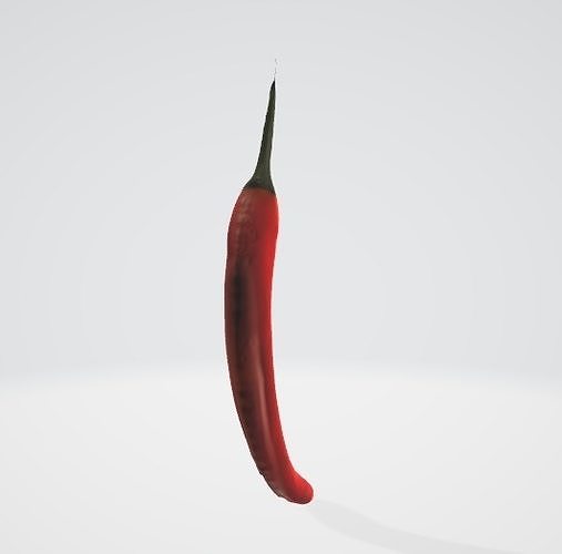 Red Chili Pepper 3D Asset Low-poly 3D model 2