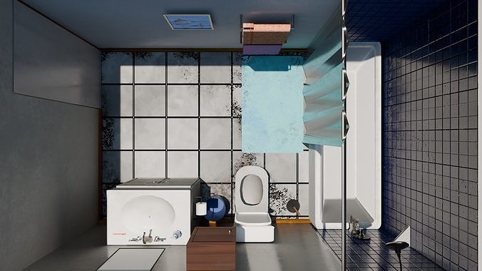 3D Modeled Bathroom Set 3D model