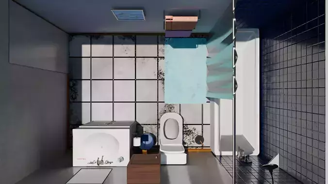 3D Modeled Bathroom Set
