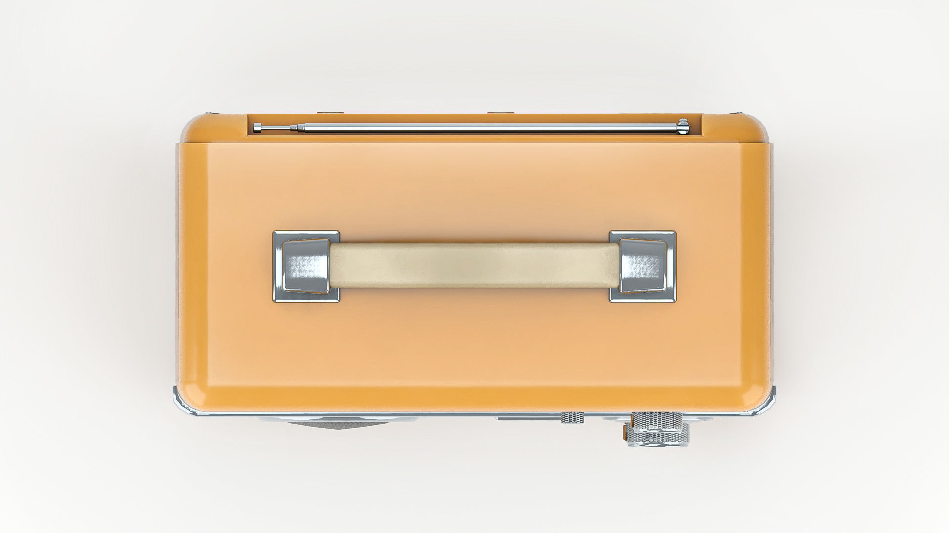 Retro portable radio Low-poly 3D model_8