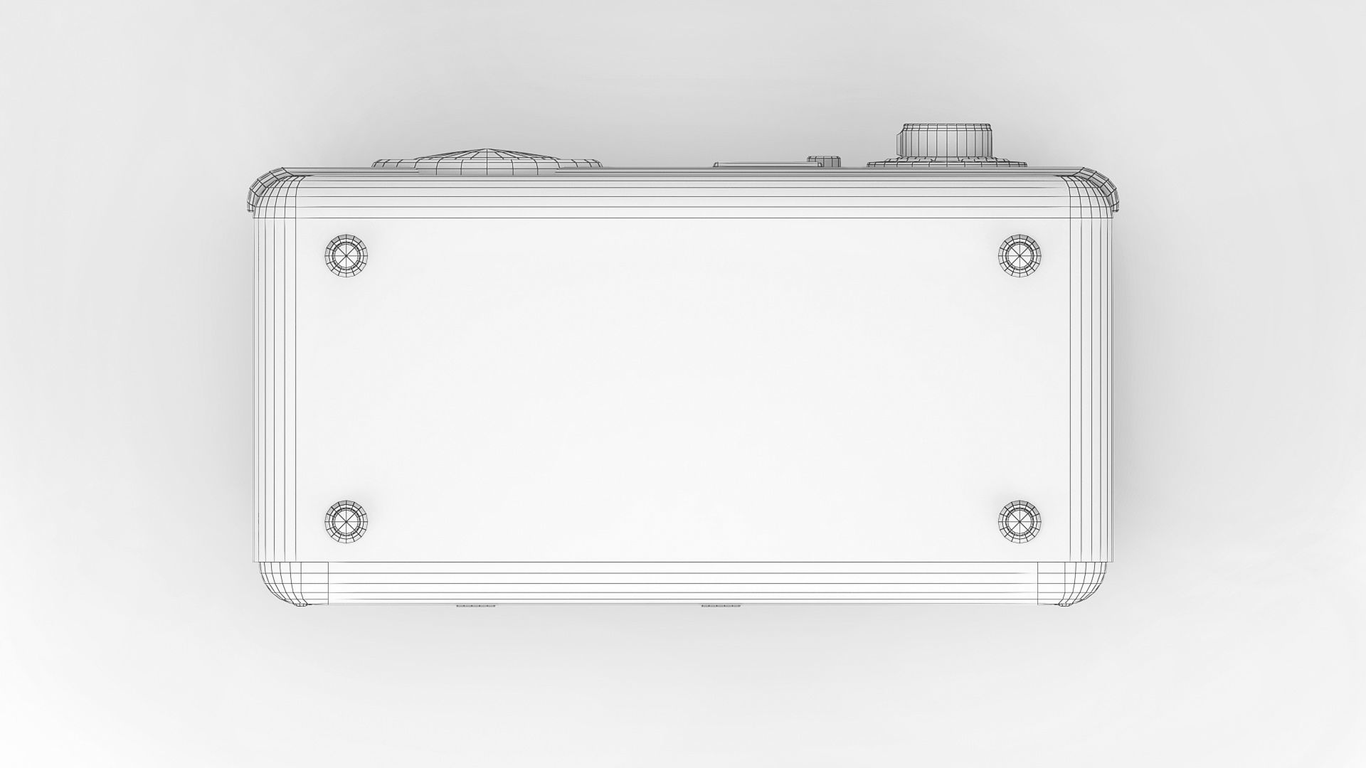 Retro portable radio Low-poly 3D model_11