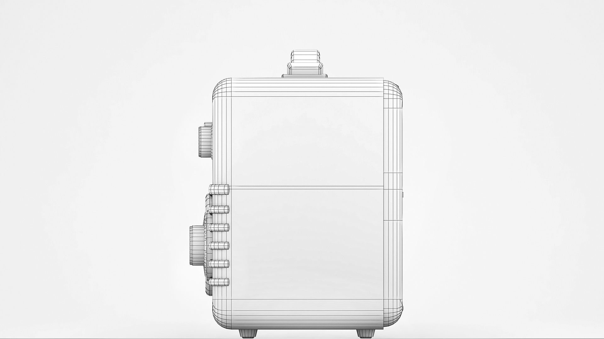 Retro portable radio Low-poly 3D model_5