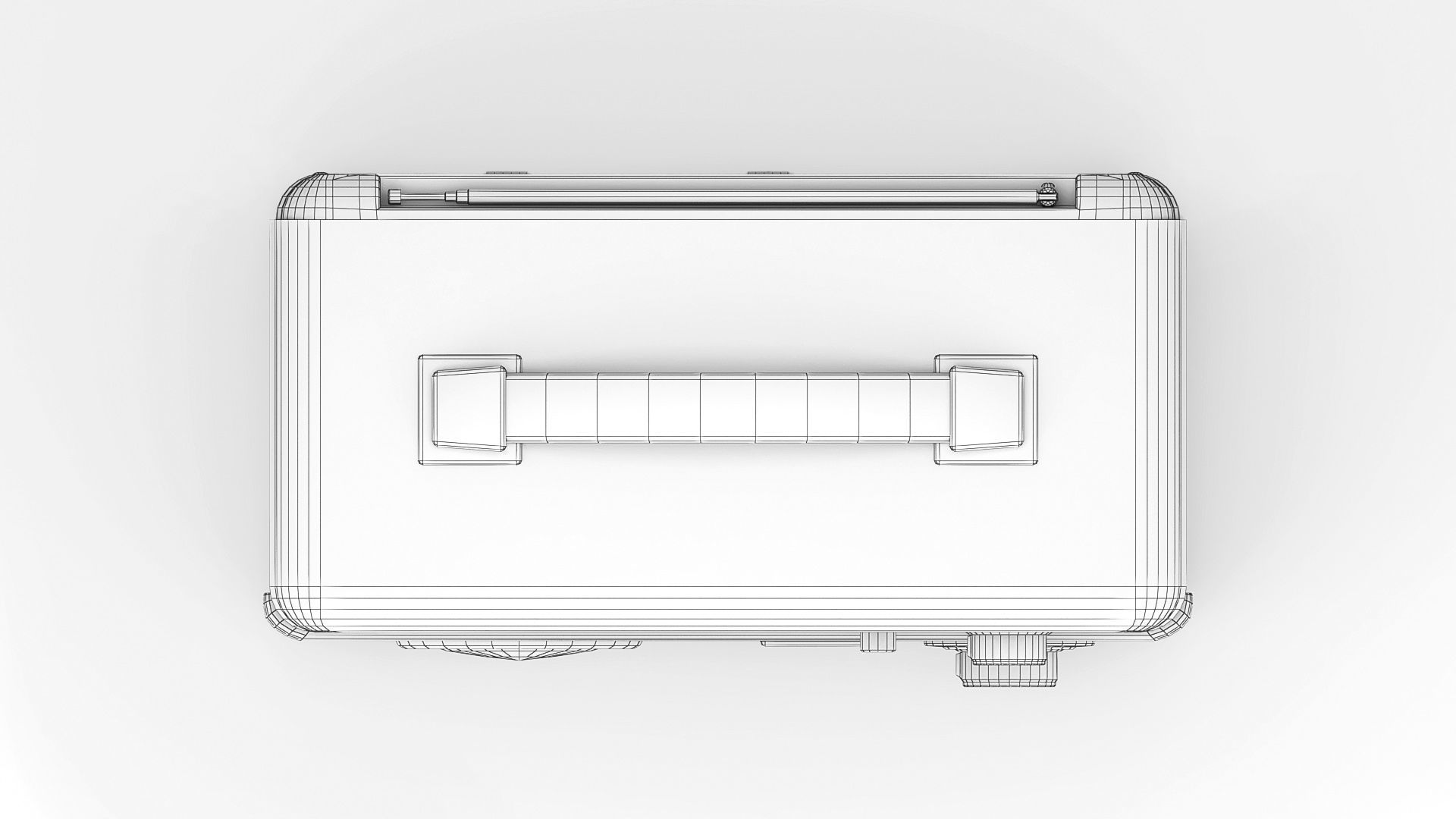 Retro portable radio Low-poly 3D model_9