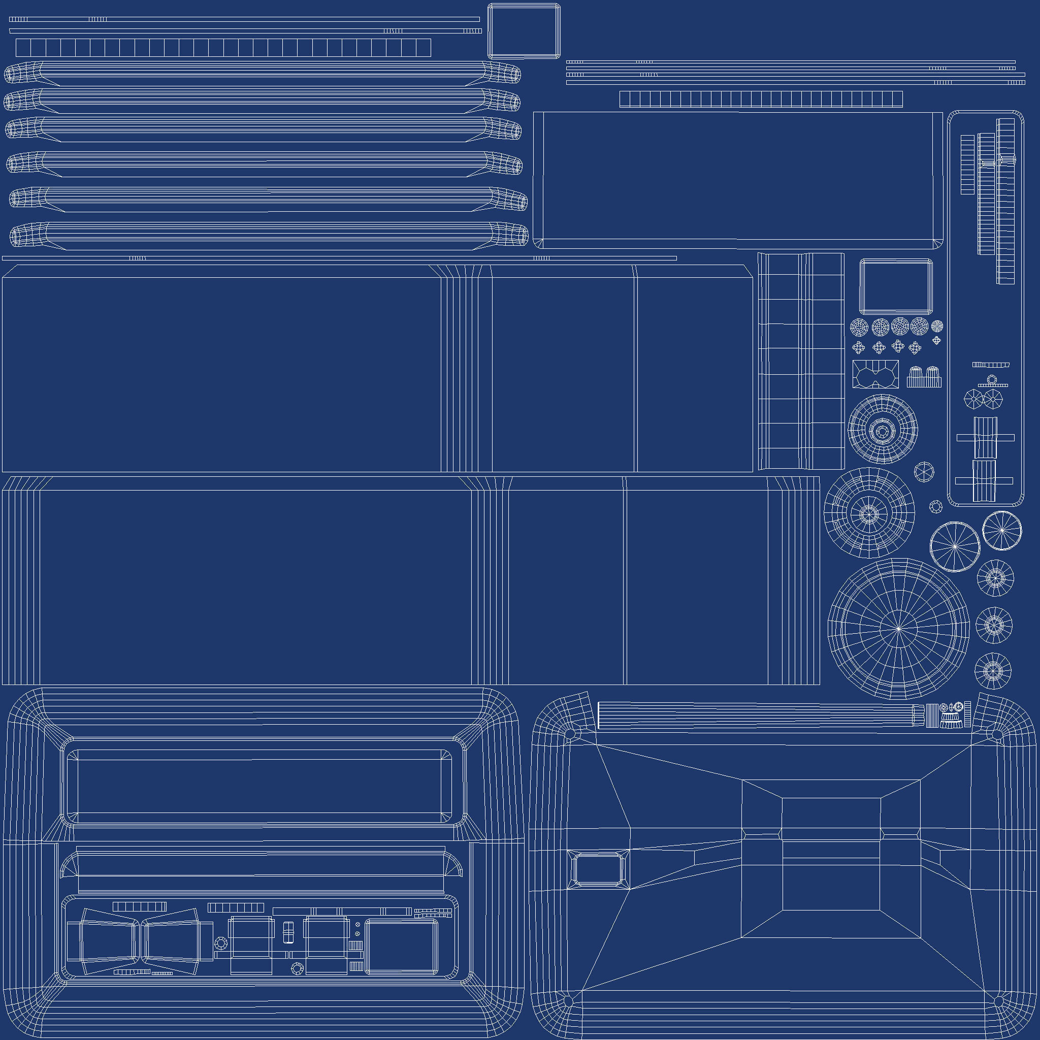 Retro portable radio Low-poly 3D model_12