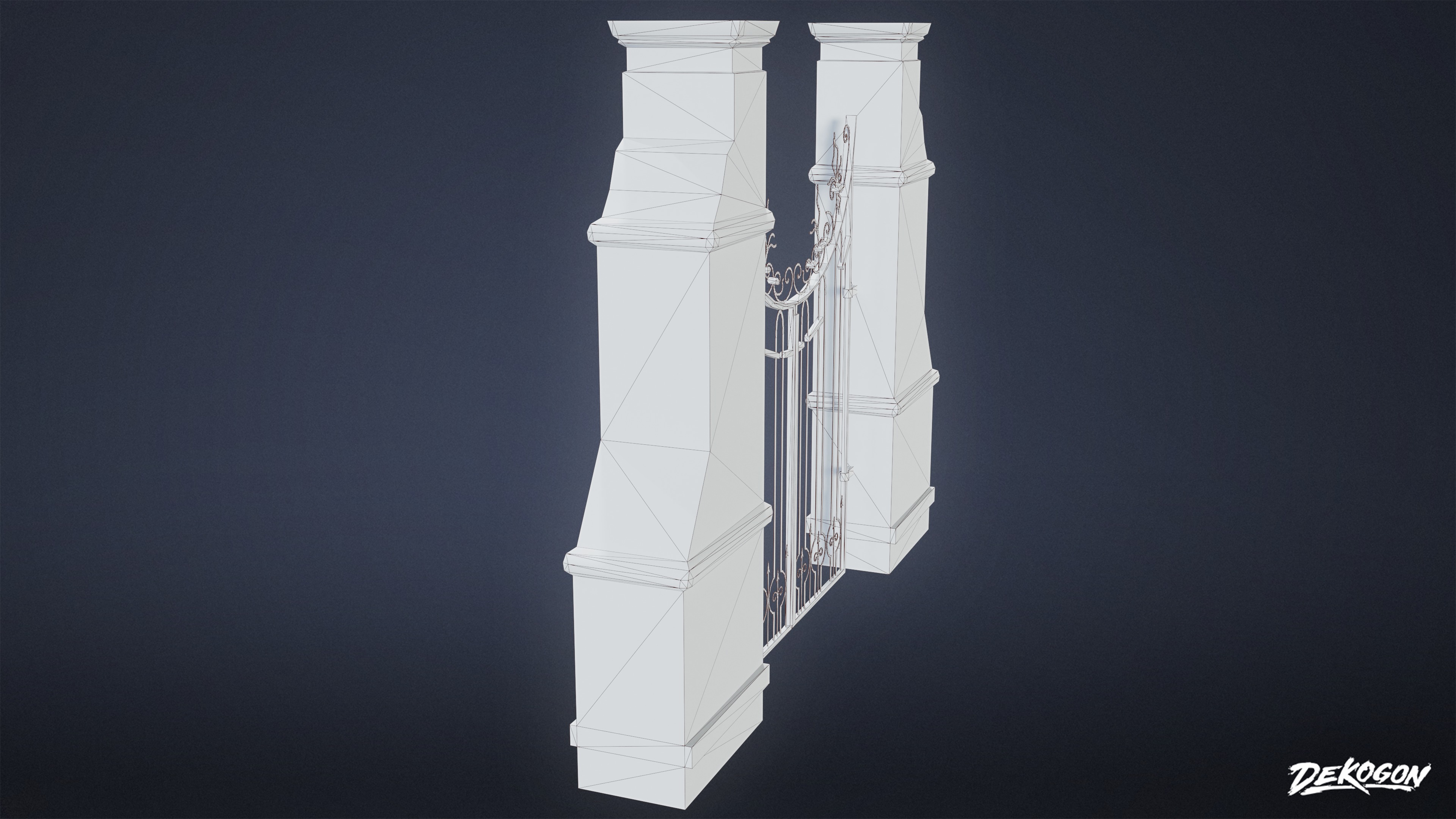 GATES AND FENCES - Gate 01 - LOW POLY Low-poly 3D model_9