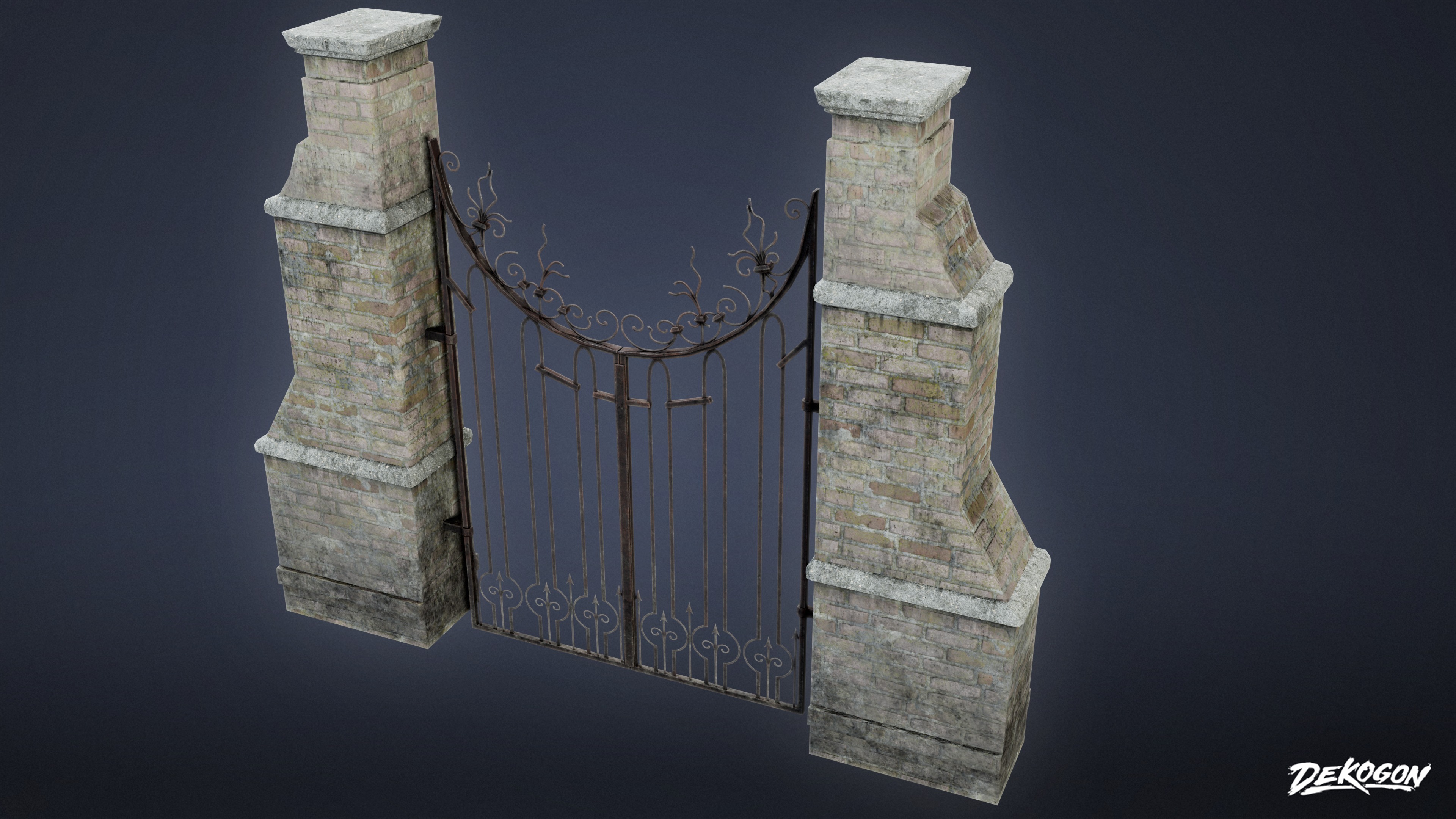 GATES AND FENCES - Gate 01 - LOW POLY Low-poly 3D model_6