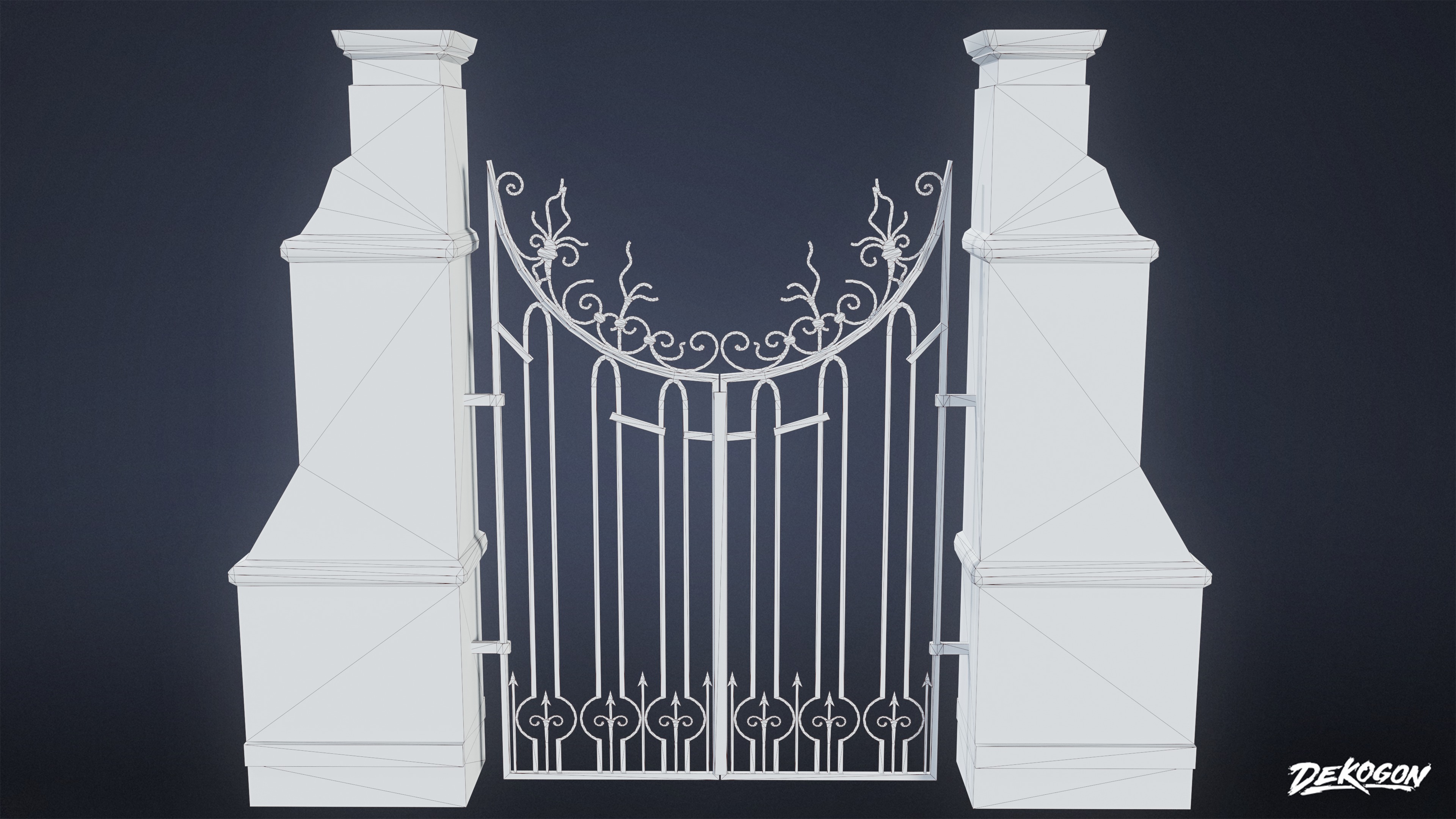 GATES AND FENCES - Gate 01 - LOW POLY Low-poly 3D model_8