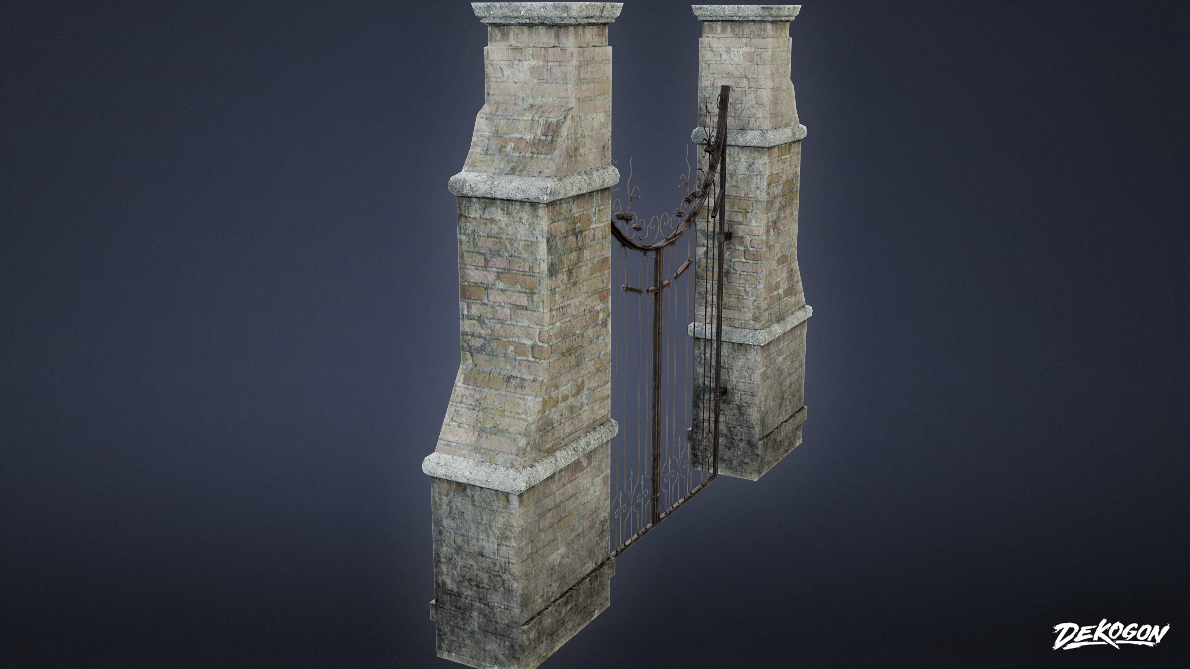 GATES AND FENCES - Gate 01 - LOW POLY Low-poly 3D model_2