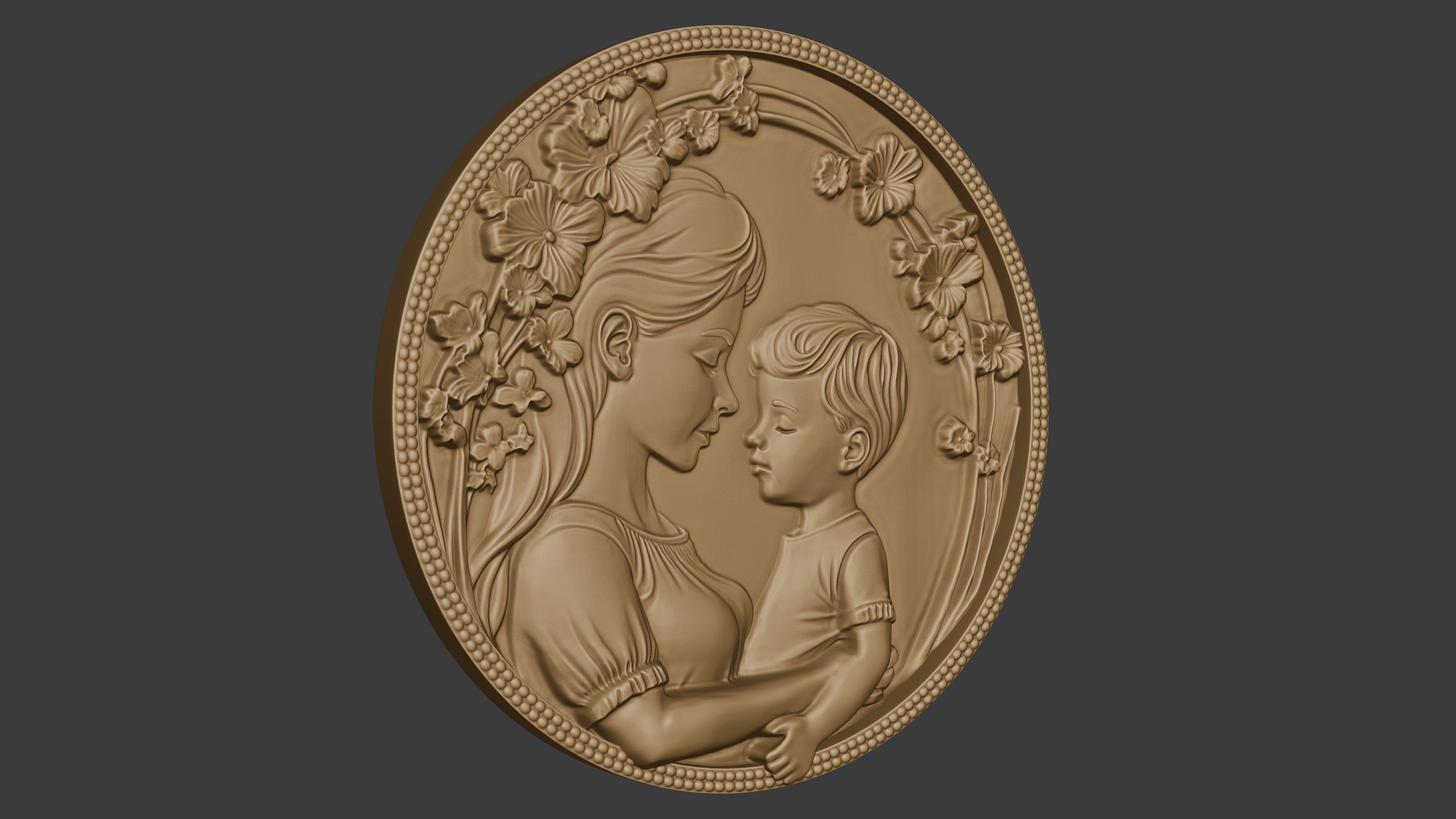 Mom and child relief 3D print model_3