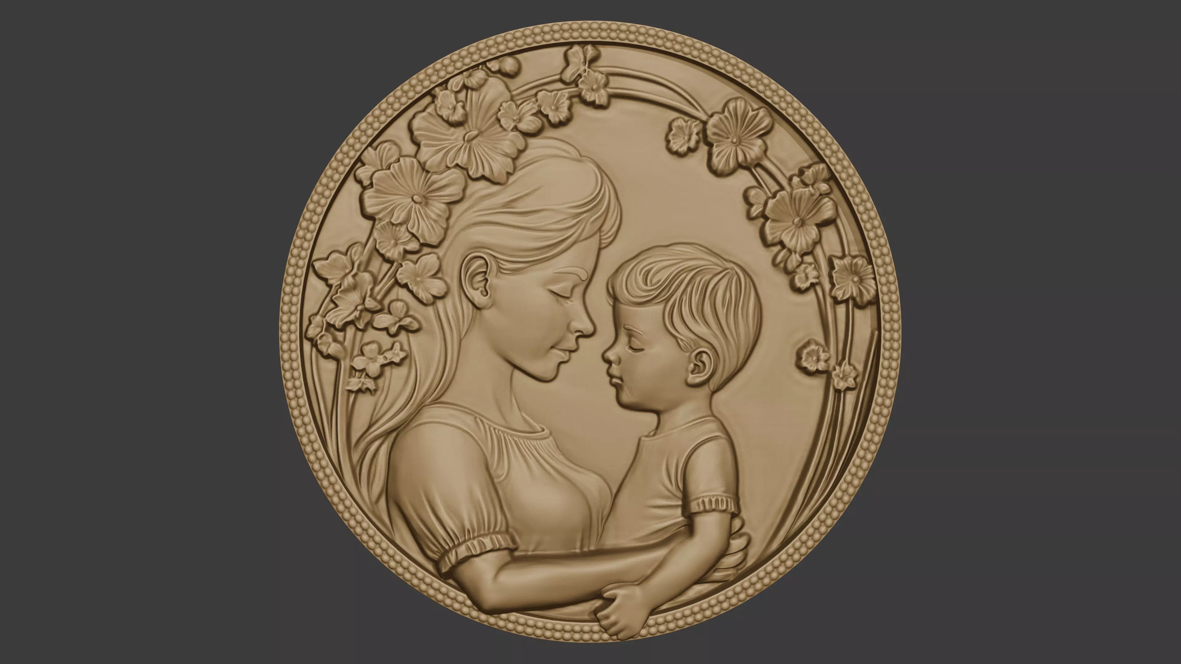 Mom and child relief 3D print model_0