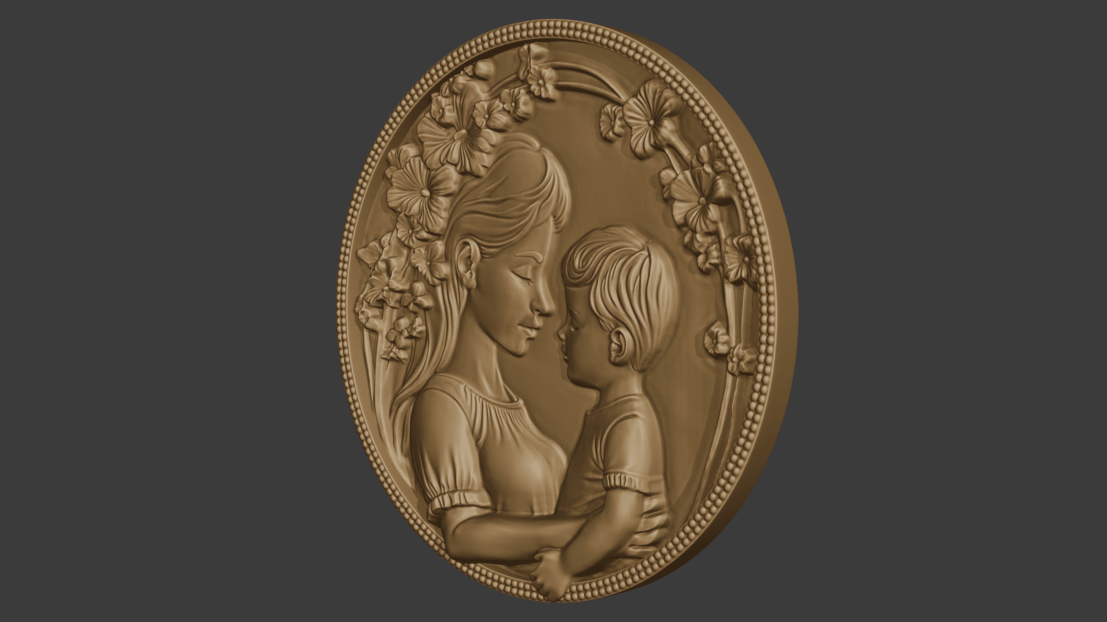 Mom and child relief 3D print model_6