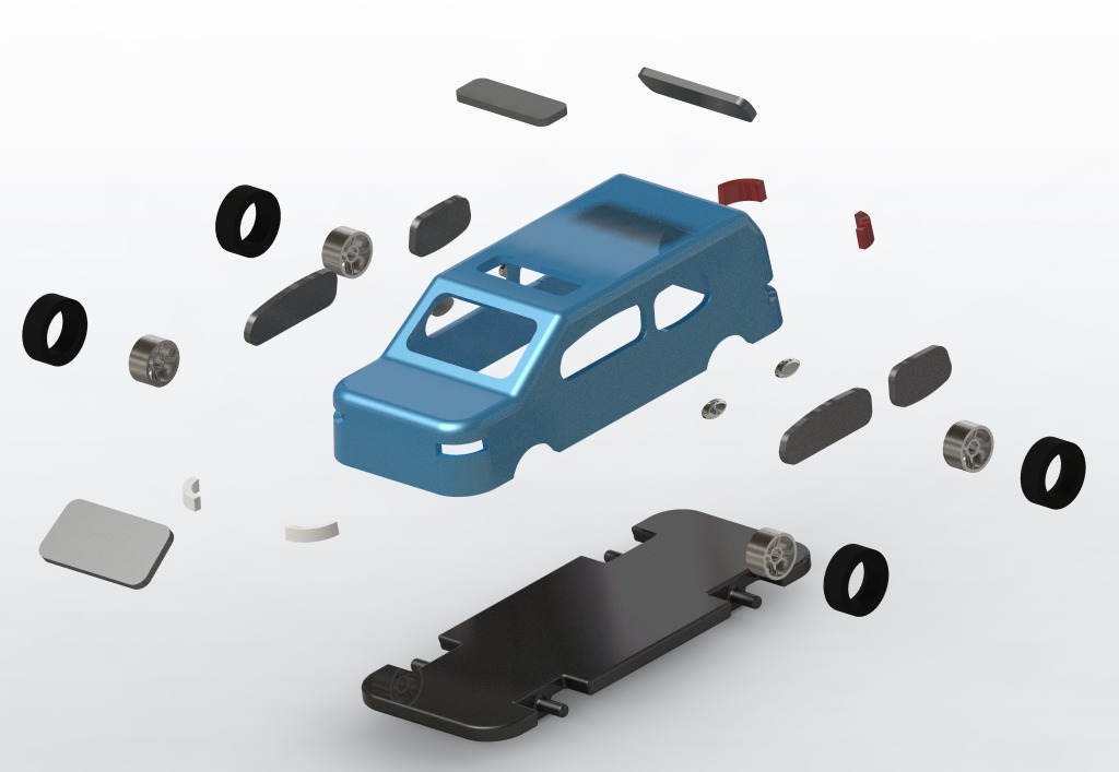 Six Seater Passenger Car 3D print model_1