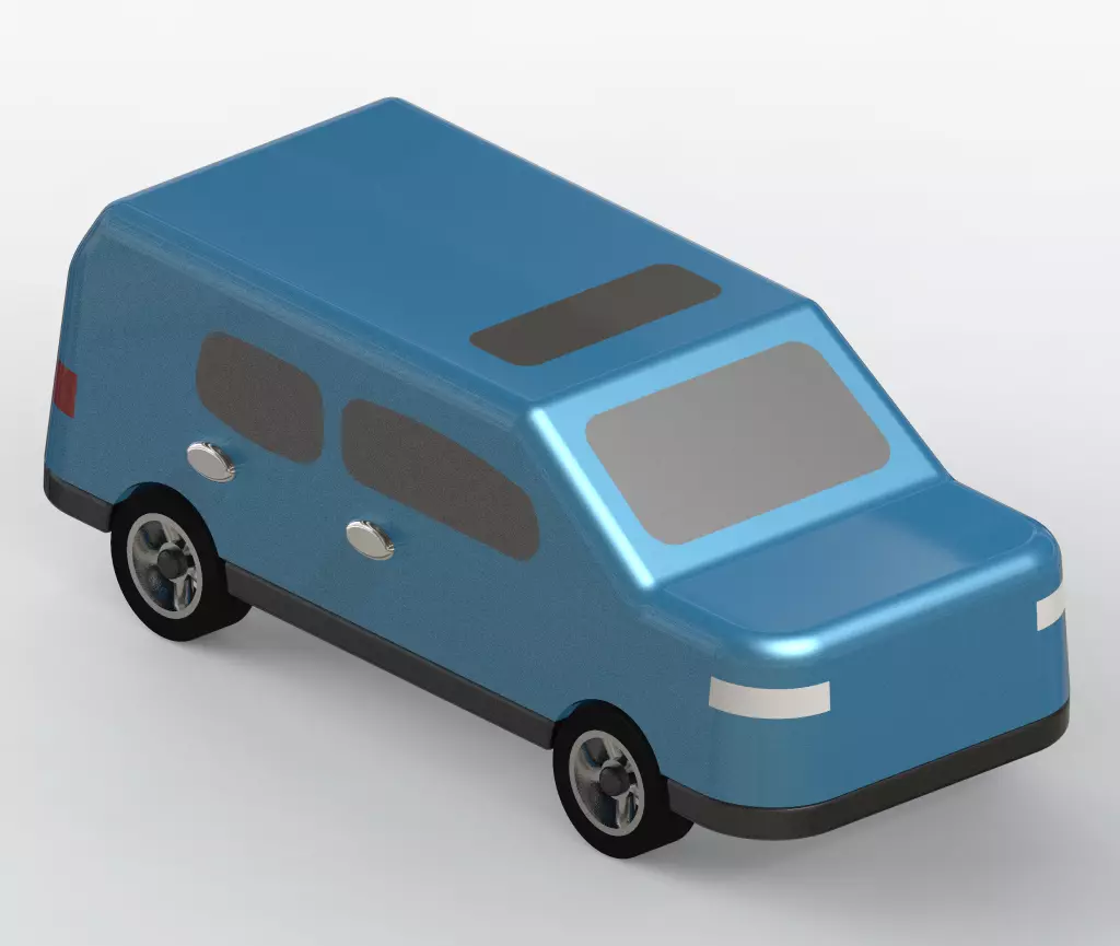 Six Seater Passenger Car 3D print model_0