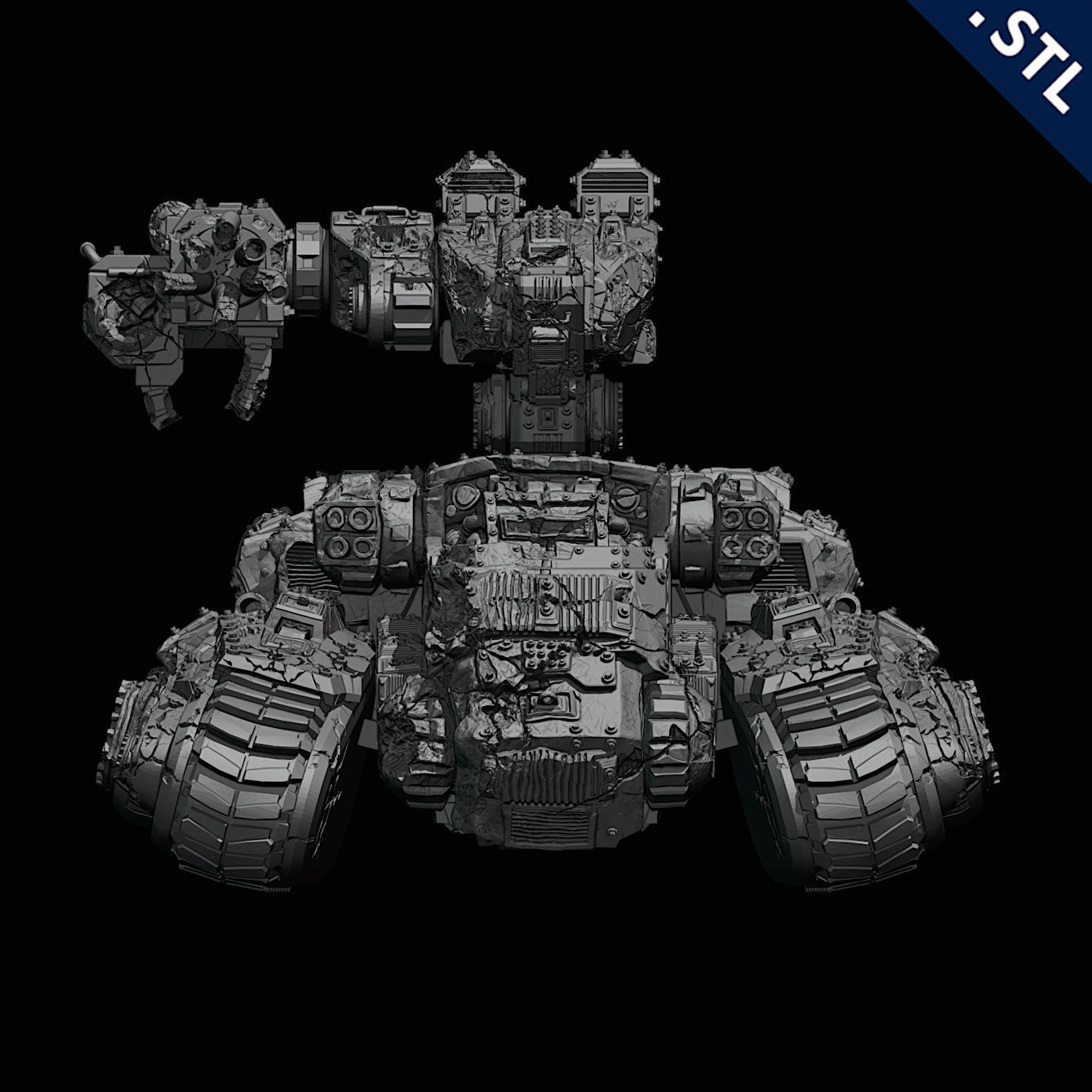 Tanks and Turrets Destroyed Pack 3D print model_8