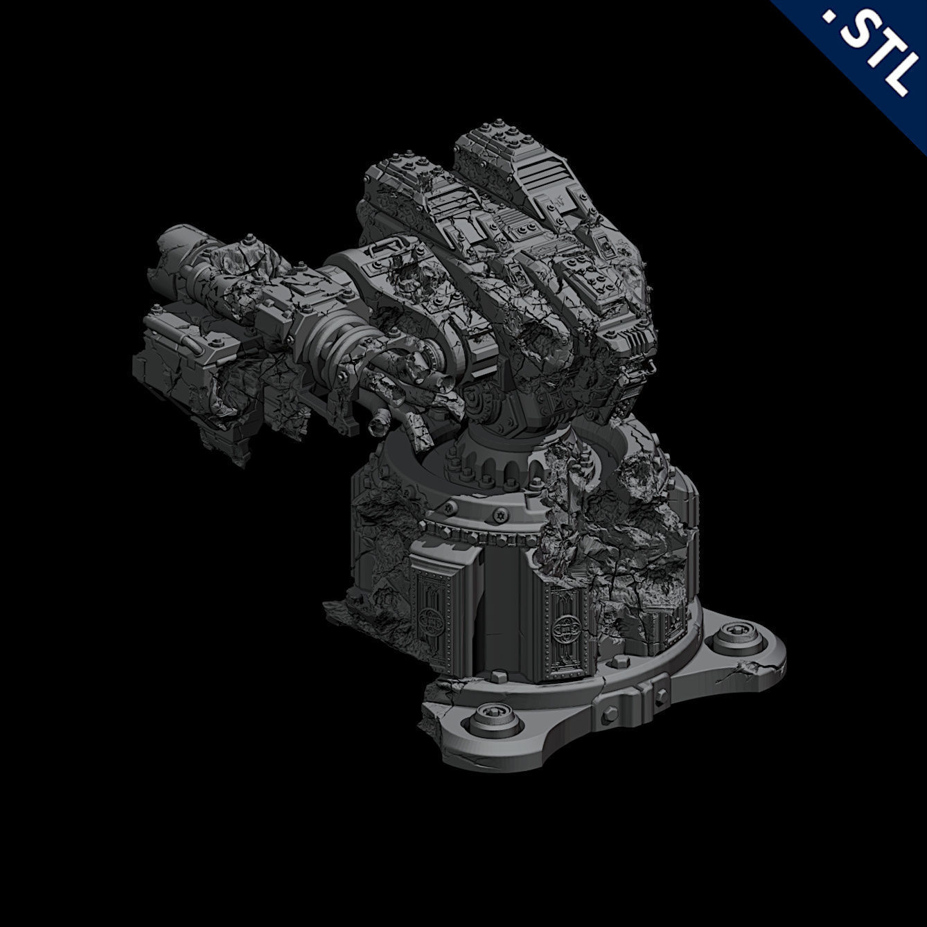 Tanks and Turrets Destroyed Pack 3D print model_9