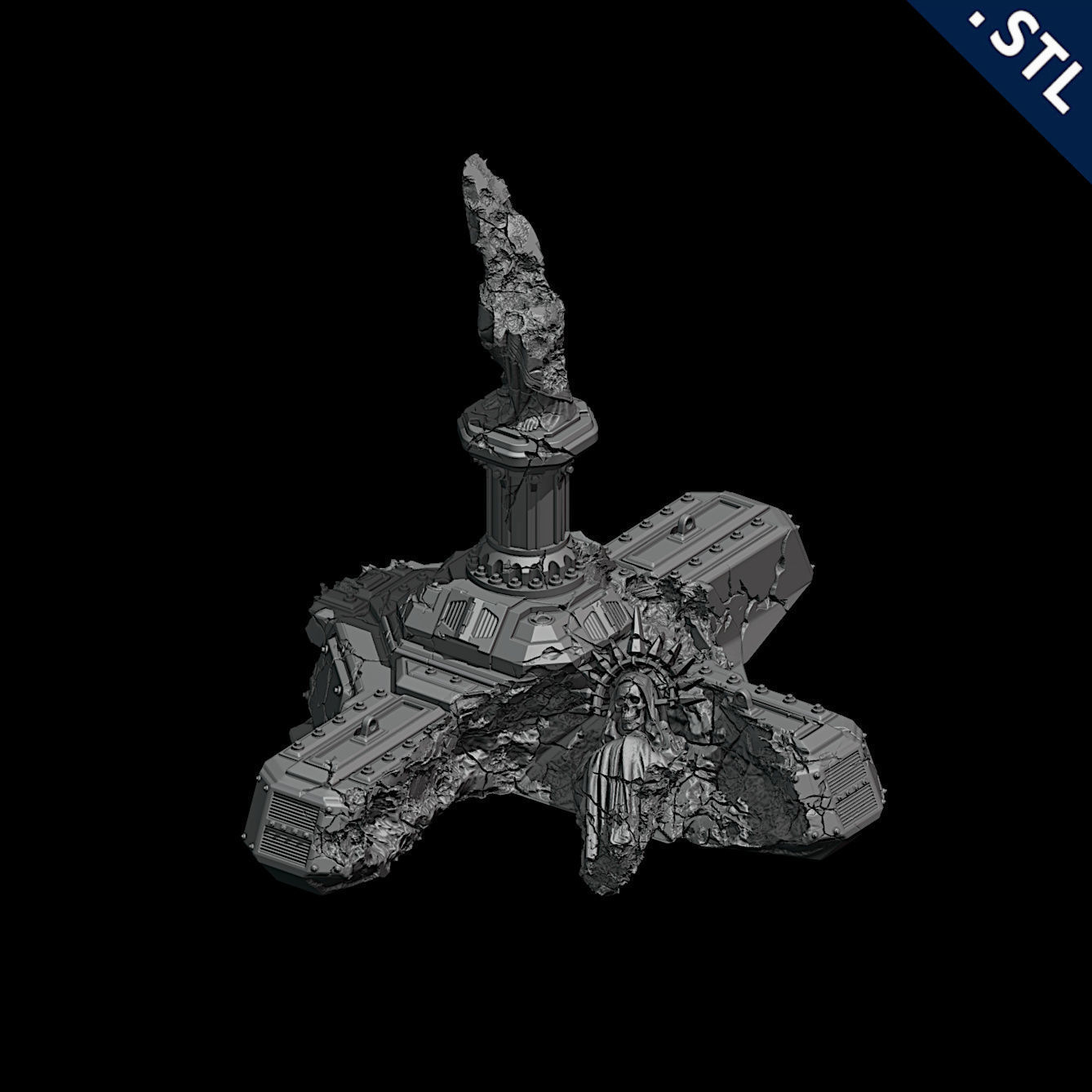 Tanks and Turrets Destroyed Pack 3D print model_14