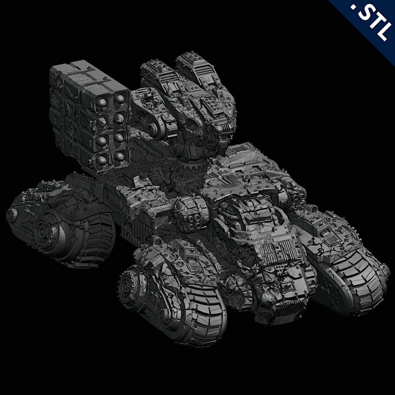 Tanks and Turrets Destroyed Pack 3D print model_6