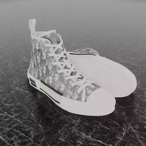 DIOR B23 HIGH TOP CANVAS OBLIQUE 3D SHOES SNEAKERS