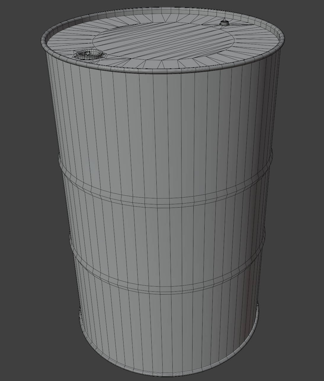 Metal Barrel Low-poly 3D model_5