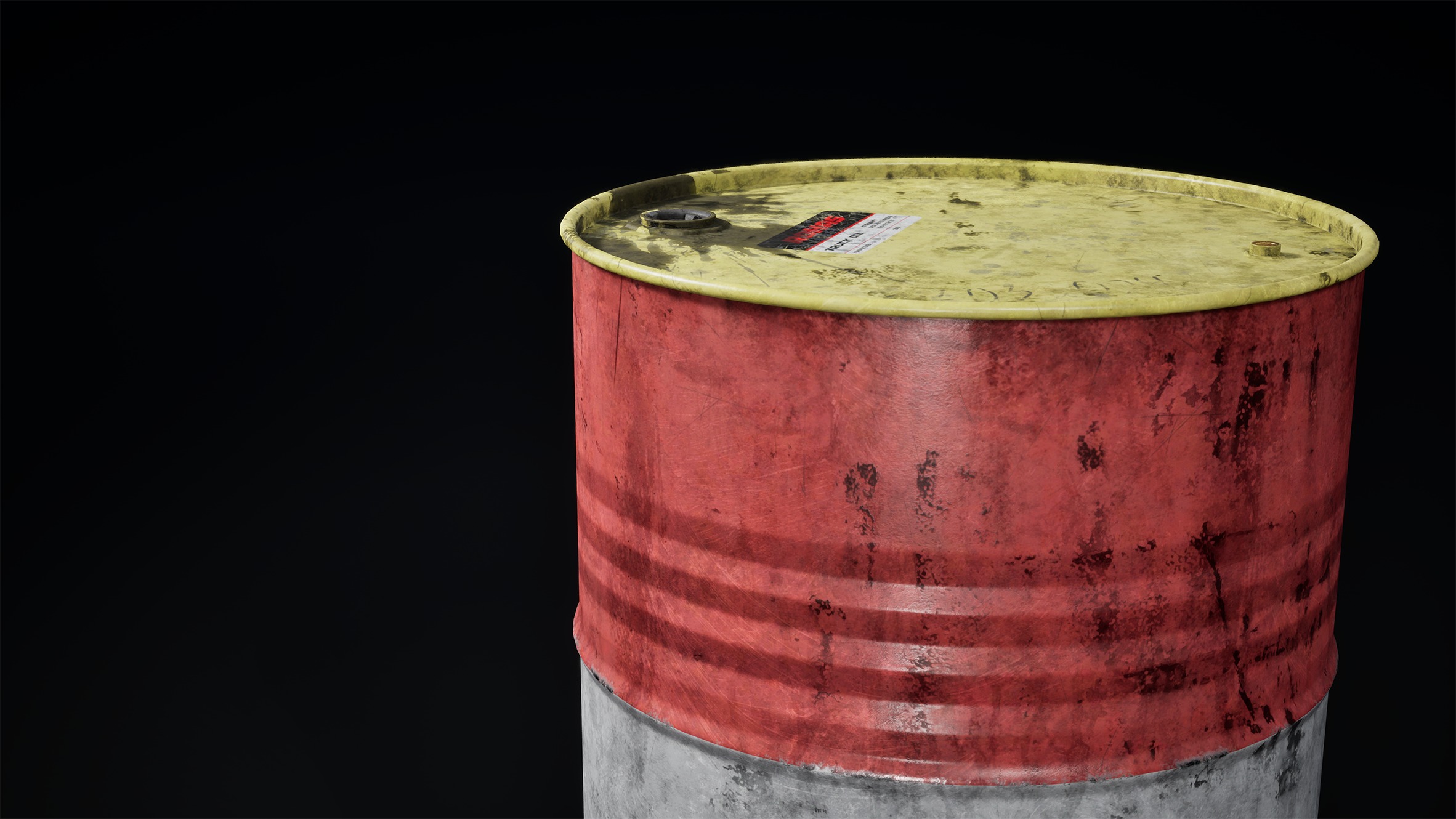 Metal Barrel Low-poly 3D model_2
