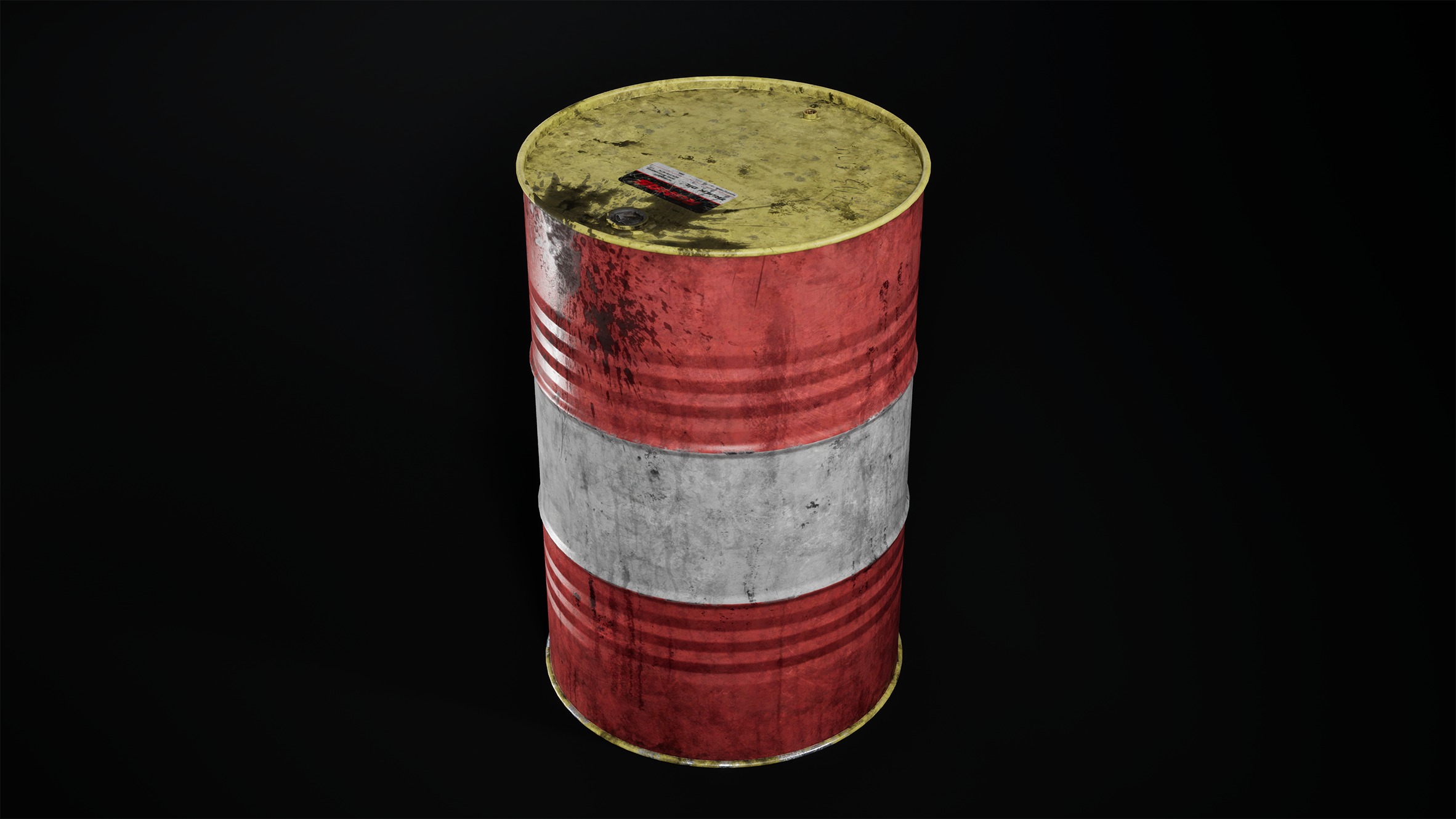Metal Barrel Low-poly 3D model_1