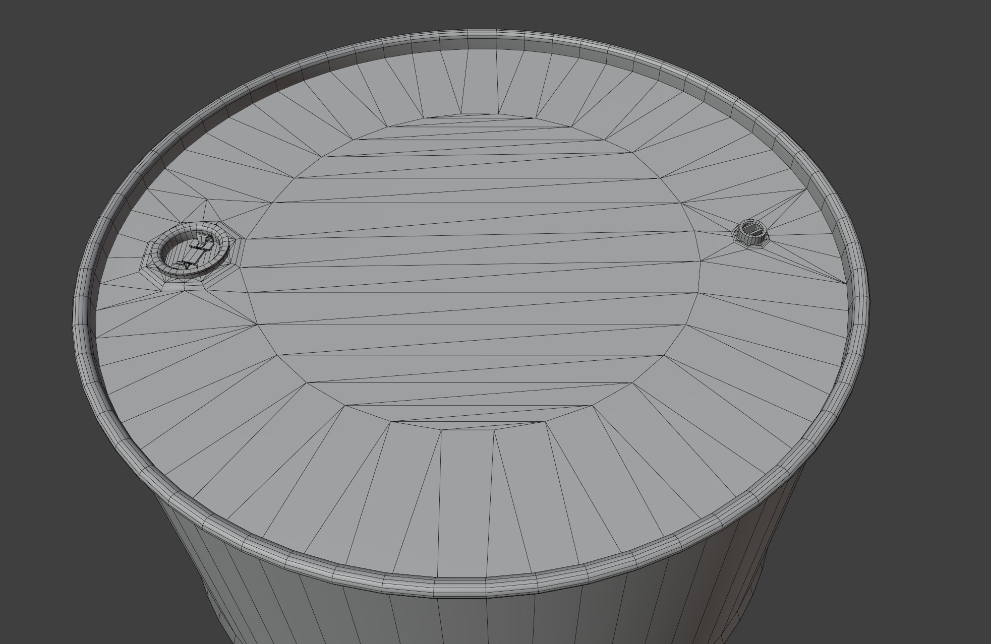Metal Barrel Low-poly 3D model_6