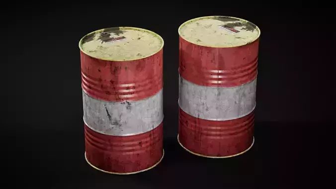 Metal Barrel Low-poly 3D model