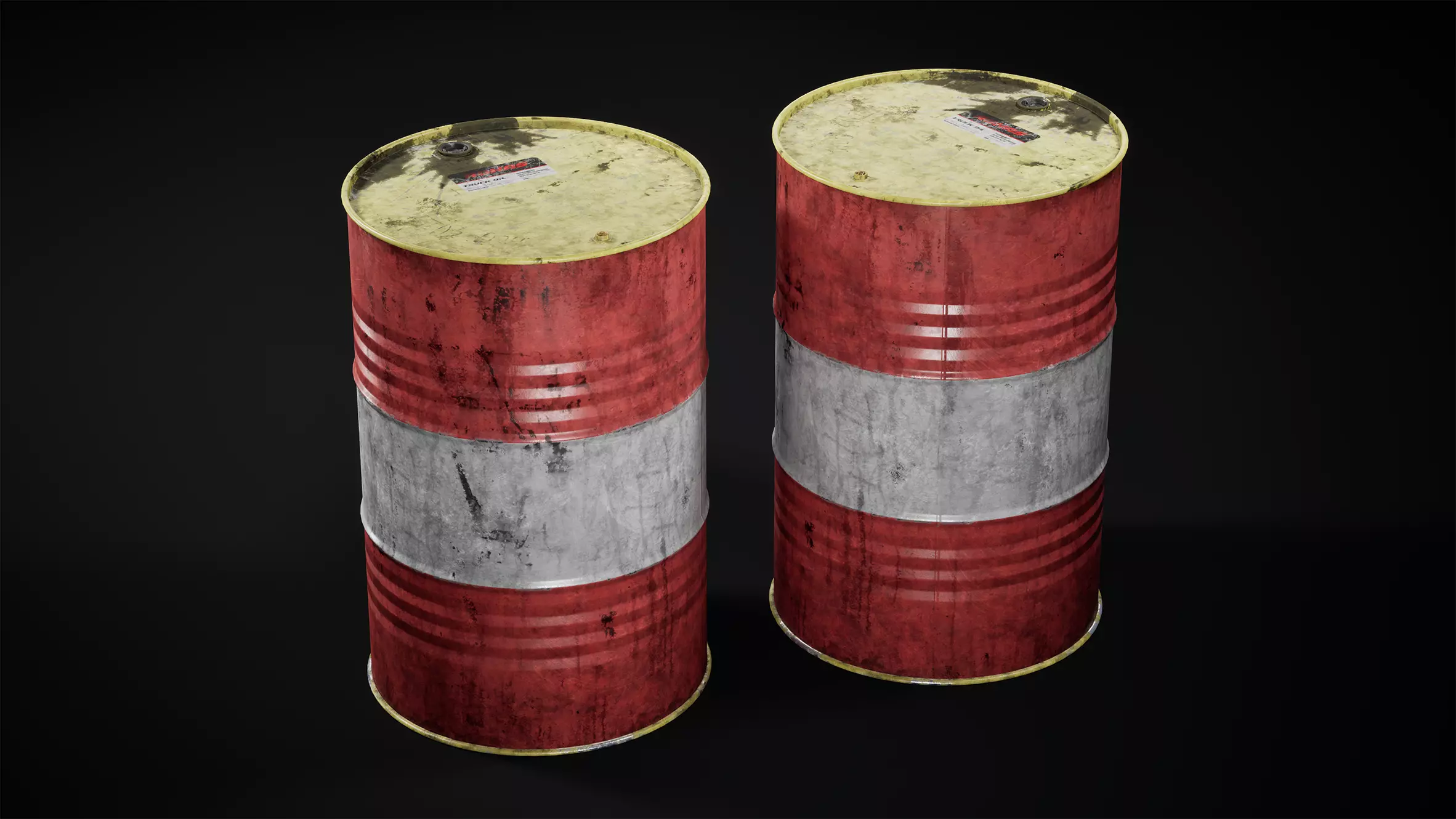 Metal Barrel Low-poly 3D model_0