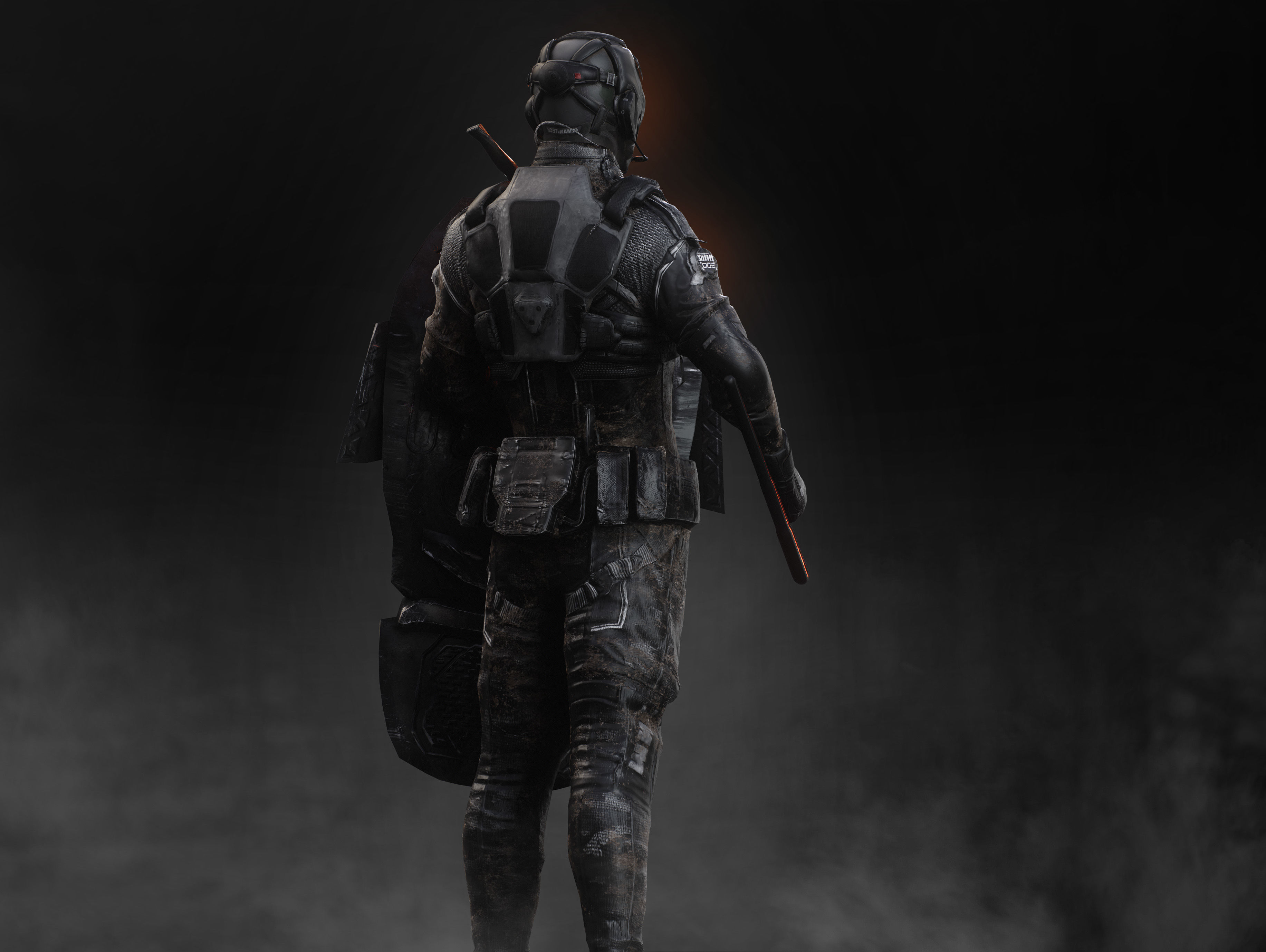 Sci Fi Riot Soldier Low-poly 3D model_7