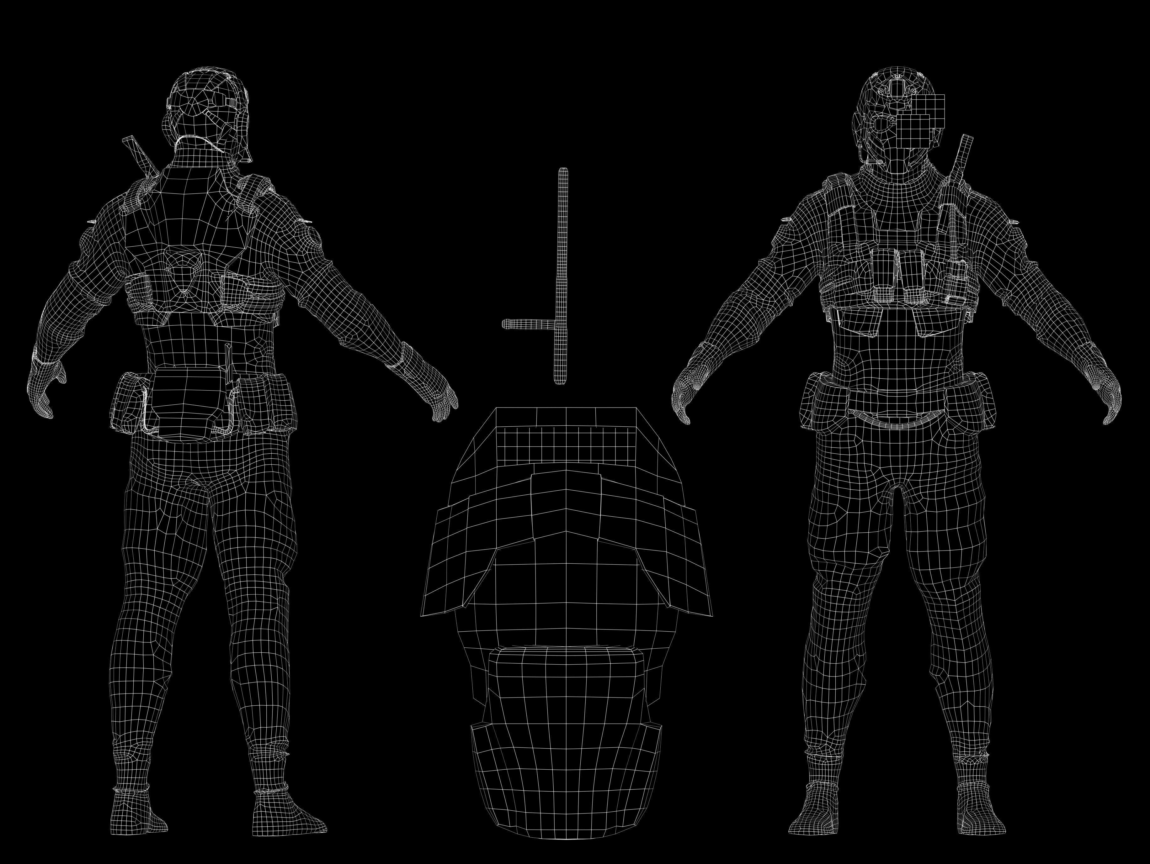 Sci Fi Riot Soldier Low-poly 3D model_12