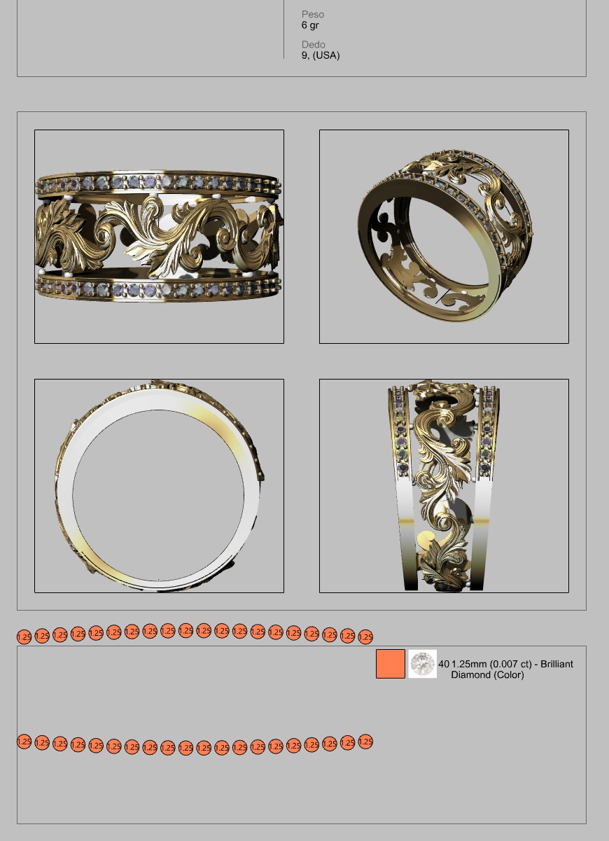 Model of wedding ring with royal carved rococo carving 3D print  3D print model_4