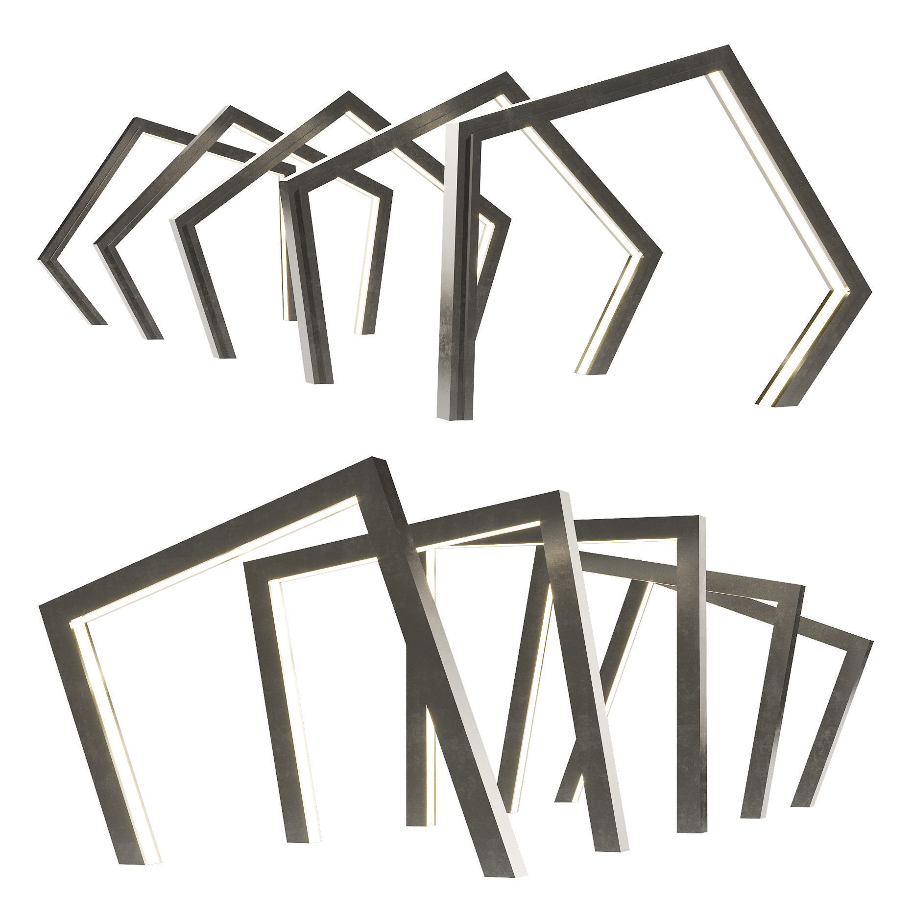 Set of light arches 3D model_5