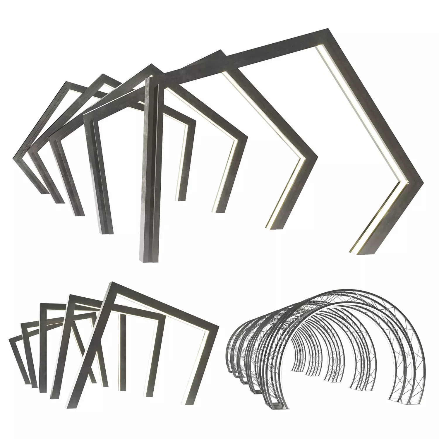 Set of light arches 3D model_0