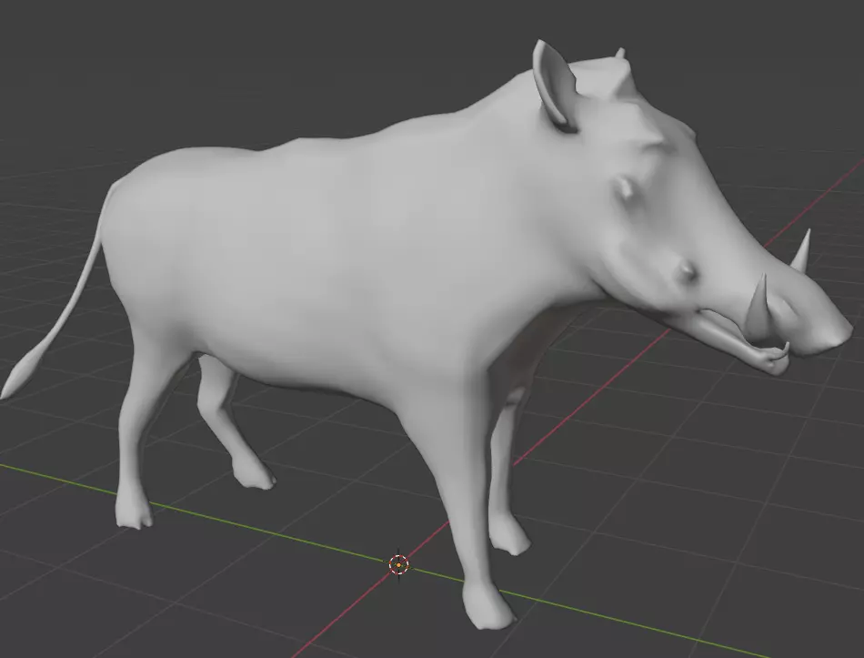 3D African Warthog Model Free low-poly 3D model