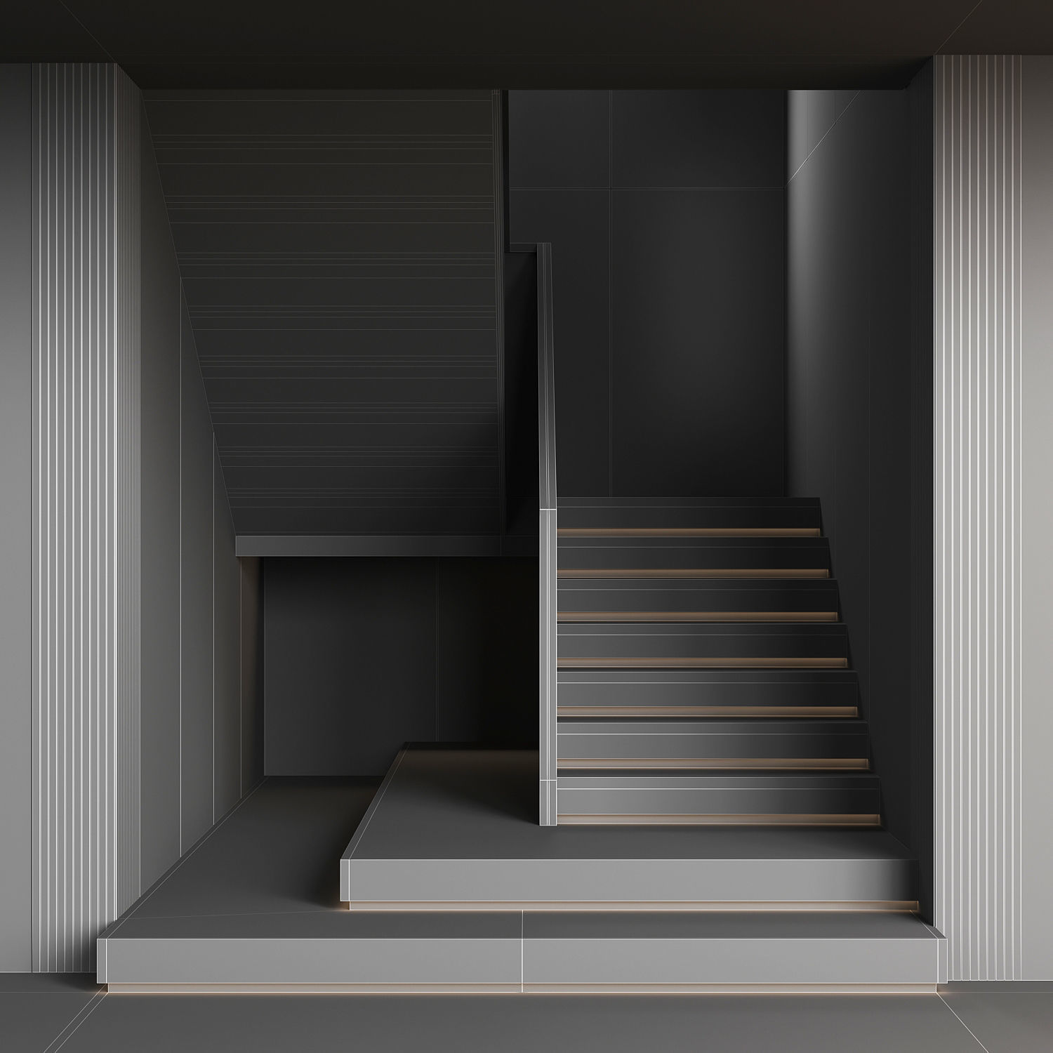 Marble staircase 19 3D model_8