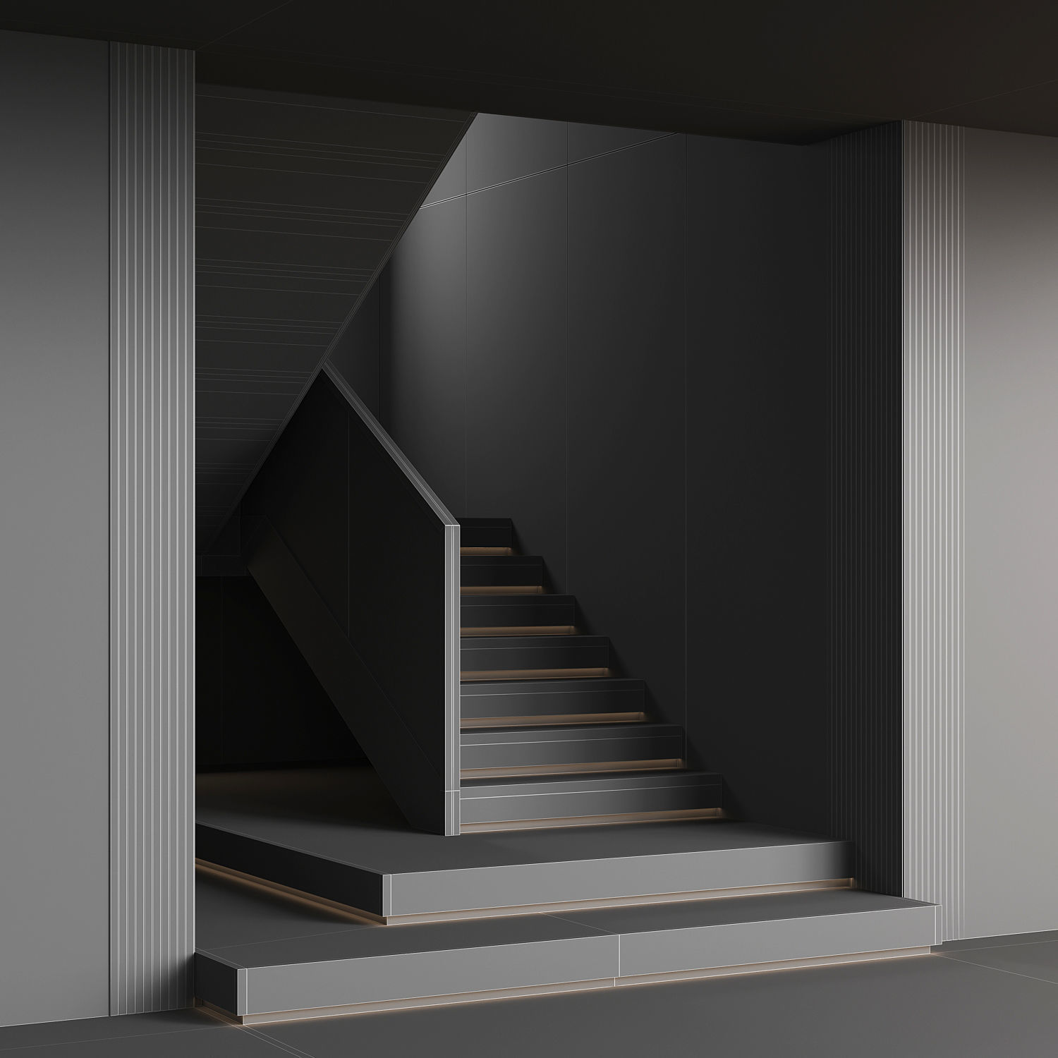 Marble staircase 19 3D model_6