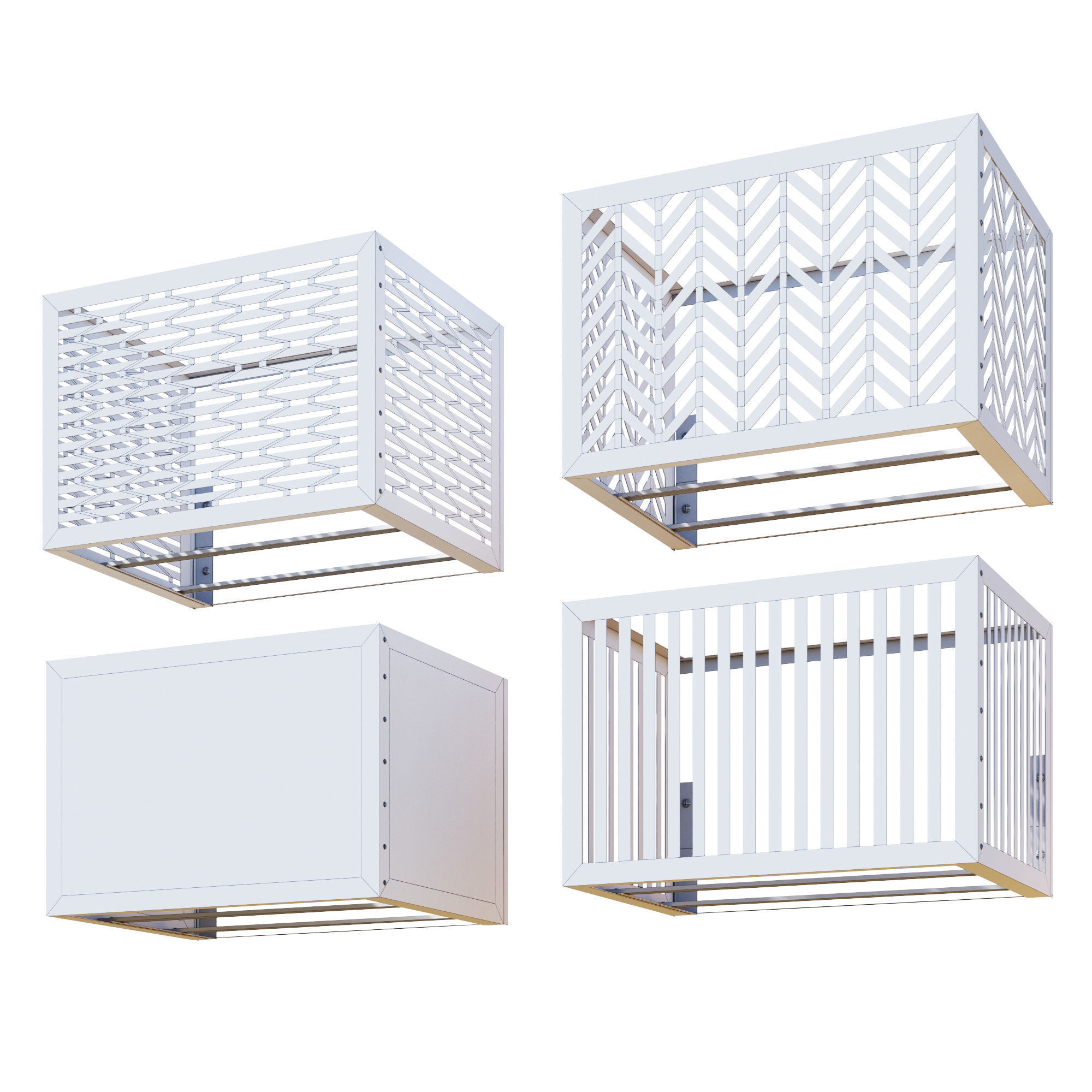Baskets for air conditioning on the facade 2 3D model_5