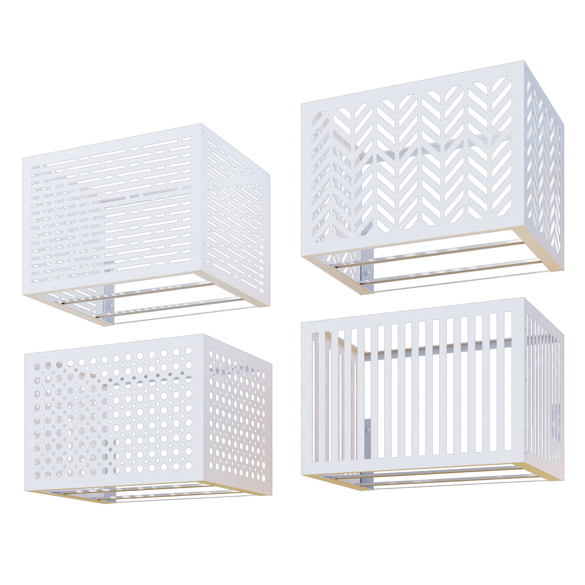 Baskets for air conditioning on the facade 2 3D model_3