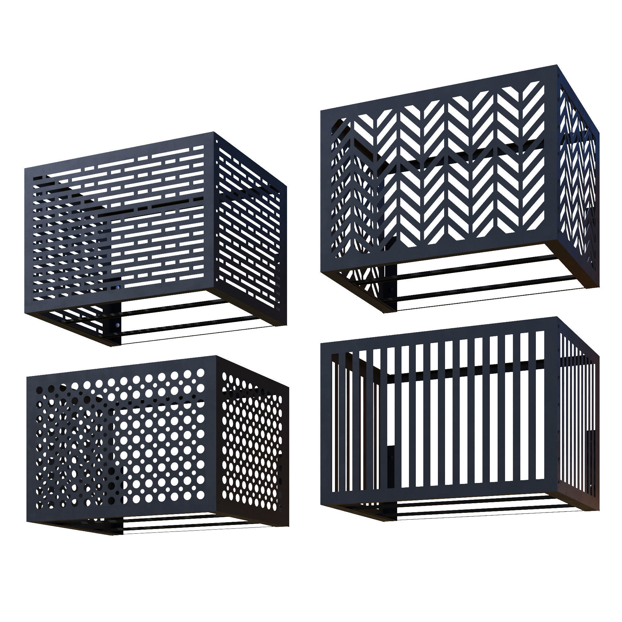 Baskets for air conditioning on the facade 2 3D model_1