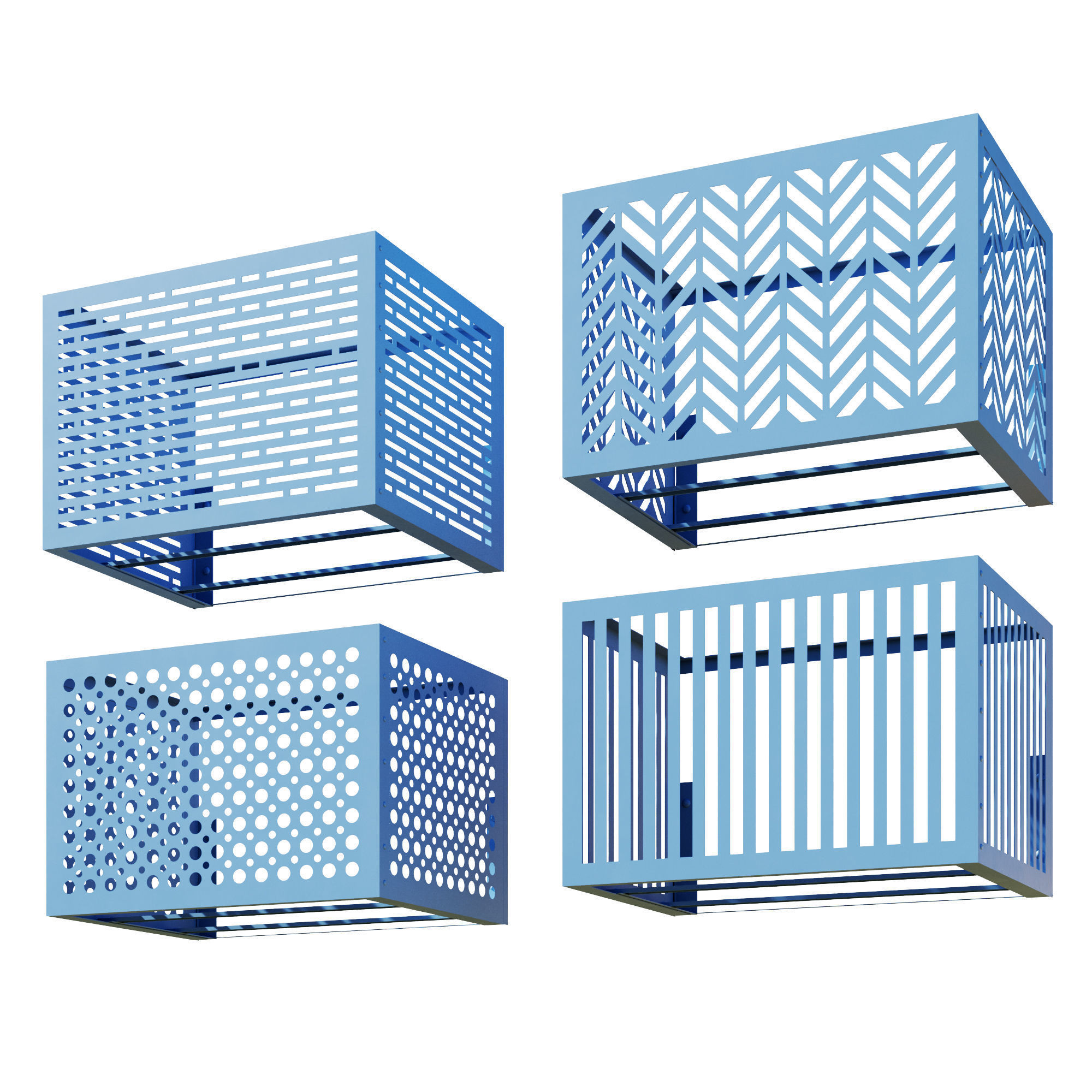 Baskets for air conditioning on the facade 2 3D model_2