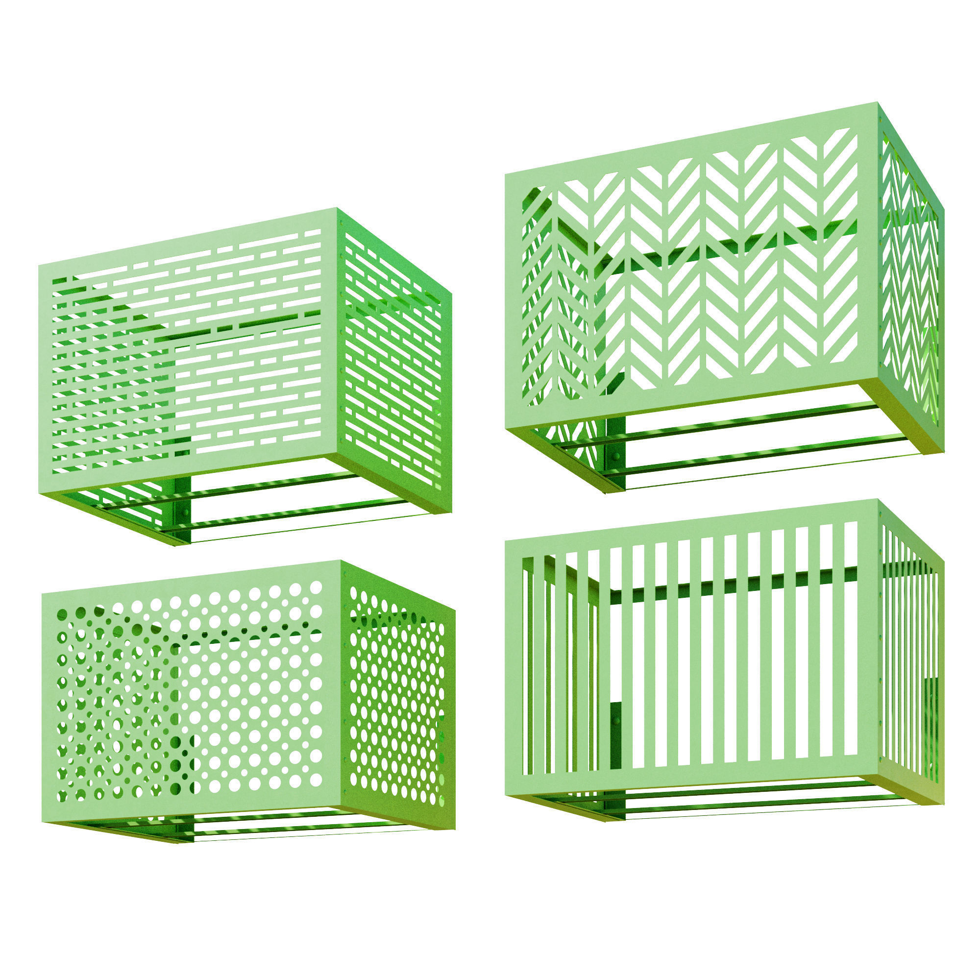 Baskets for air conditioning on the facade 2 3D model_4