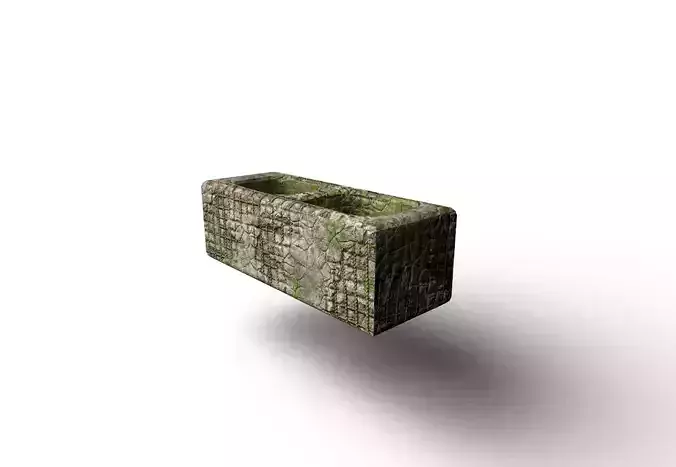 Concrete block old Free low-poly 3D model