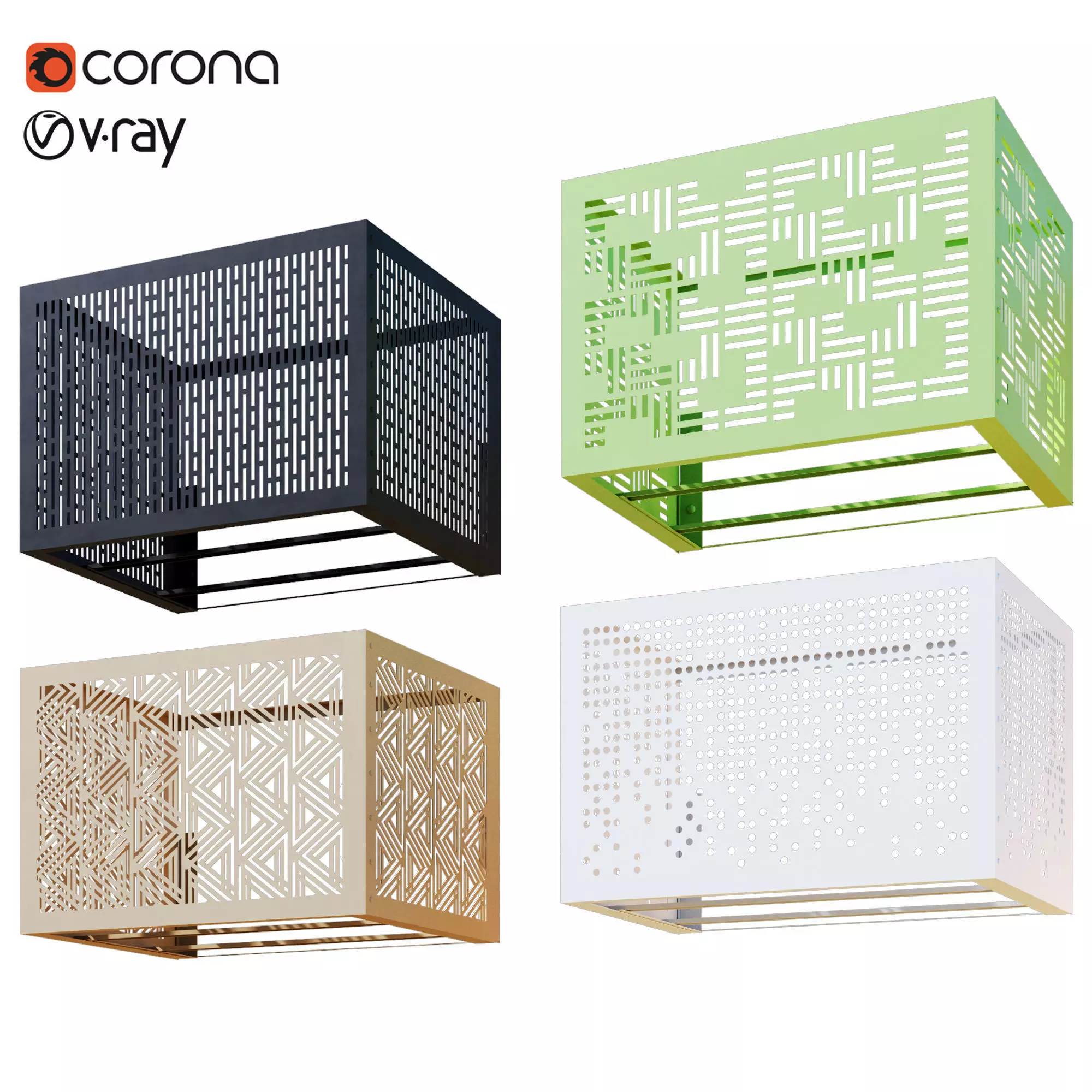 Baskets for air conditioning on the facade 3 3D model