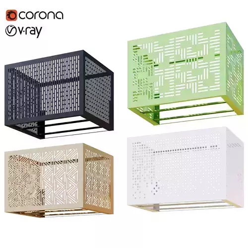 Baskets for air conditioning on the facade 3 3D model